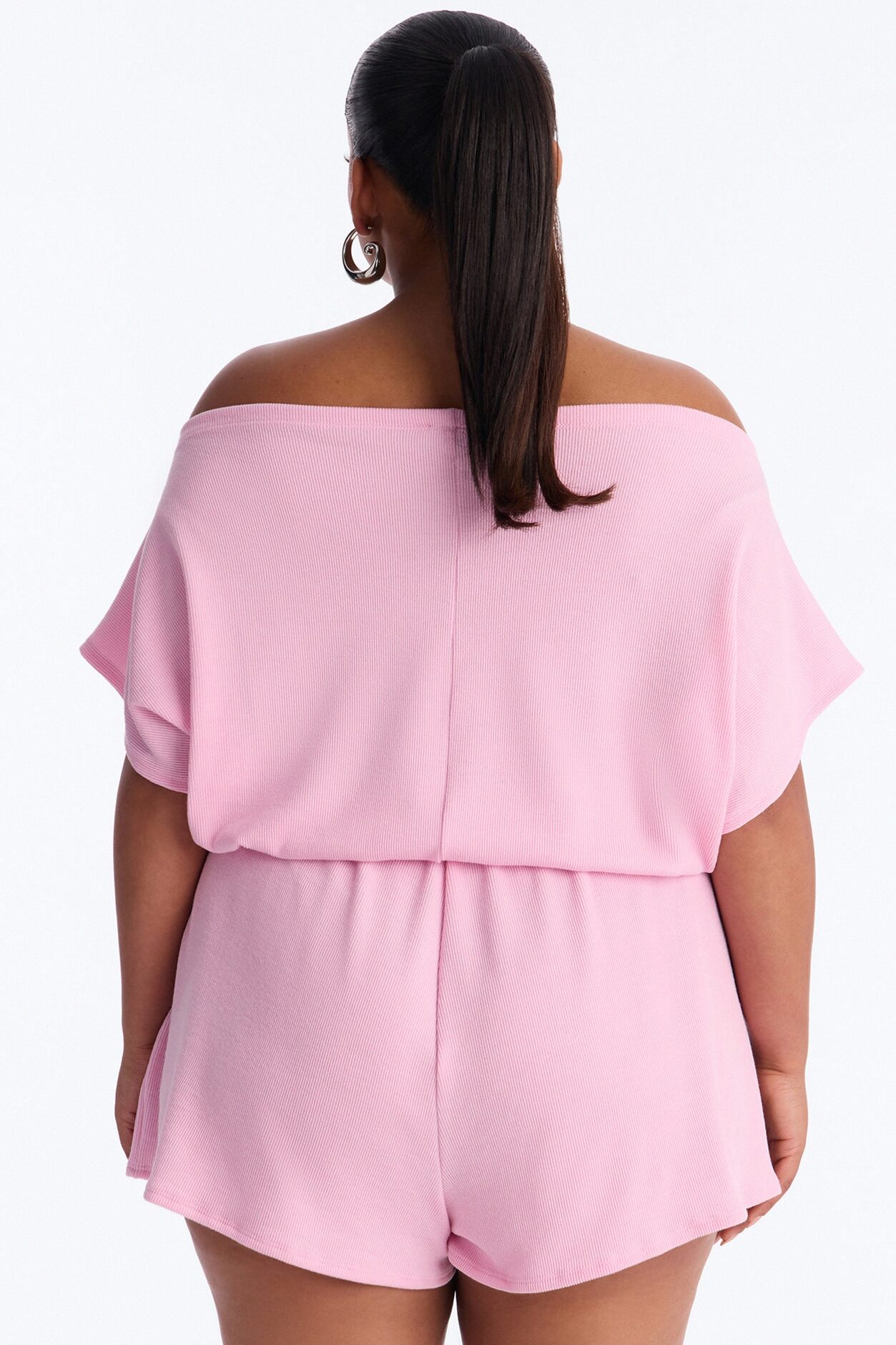 Easy Does It Ribbed Romper - Pink