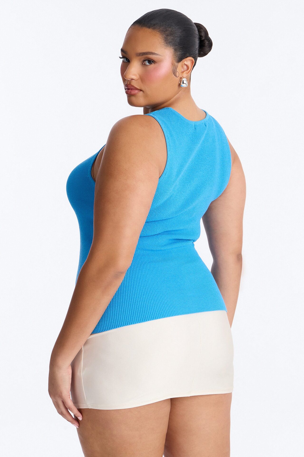 Just Enough Sweater Tank Top - Blue