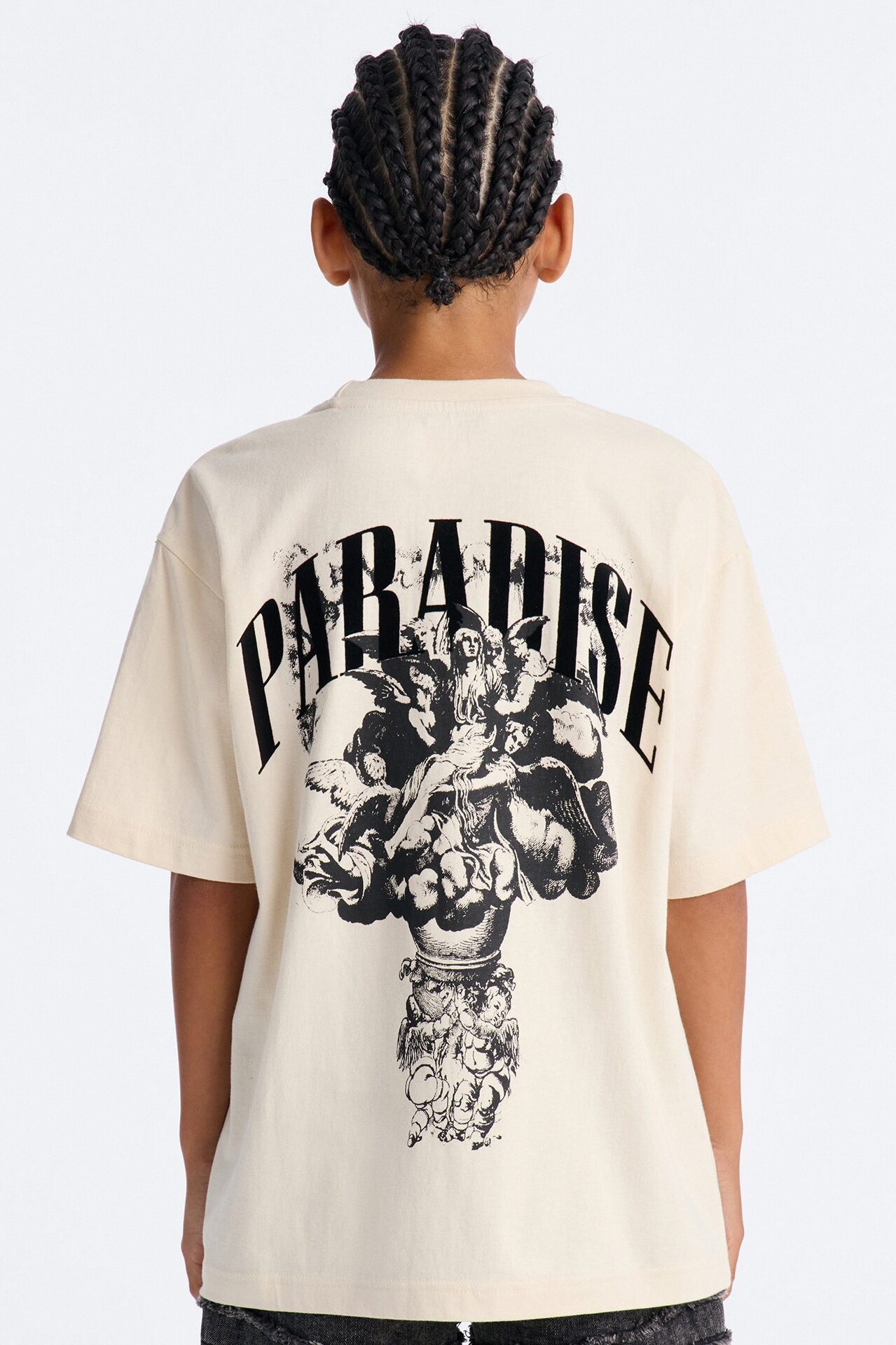 Mini Paradise Short Sleeve Front/Back Tee - Sand