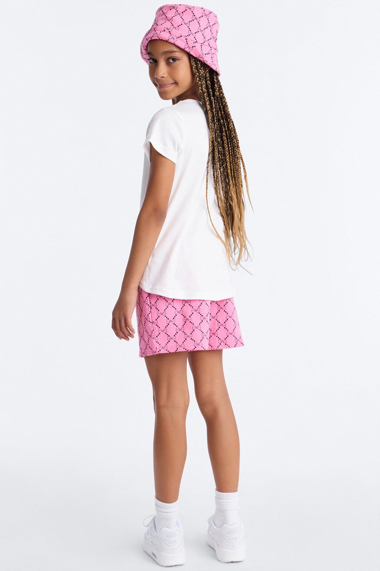 Mini Diva Things Only Short Set - White/Pink