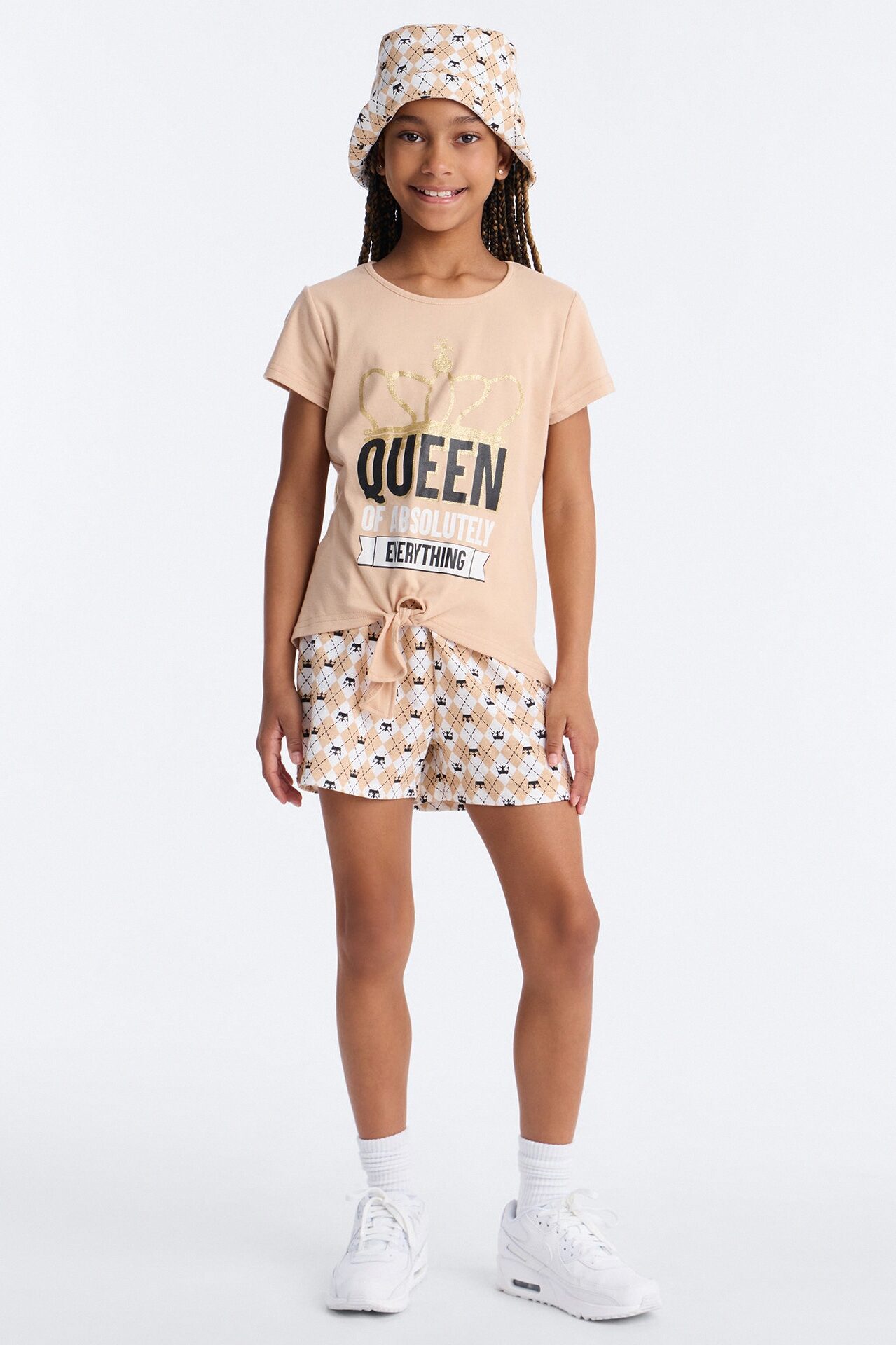 Mini The Queen Of Absolutely Everything Short Set - Sand/combo