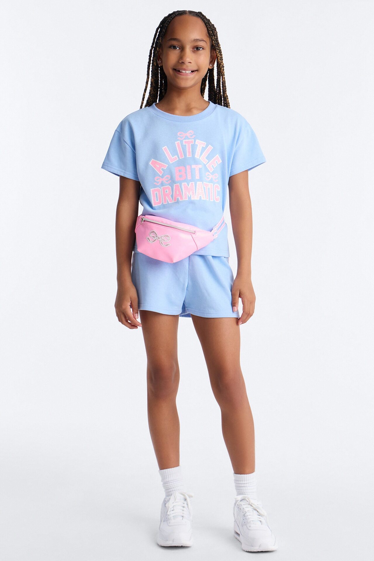 Mini Just A Little Bit Dramatic Short Set - Light Blue