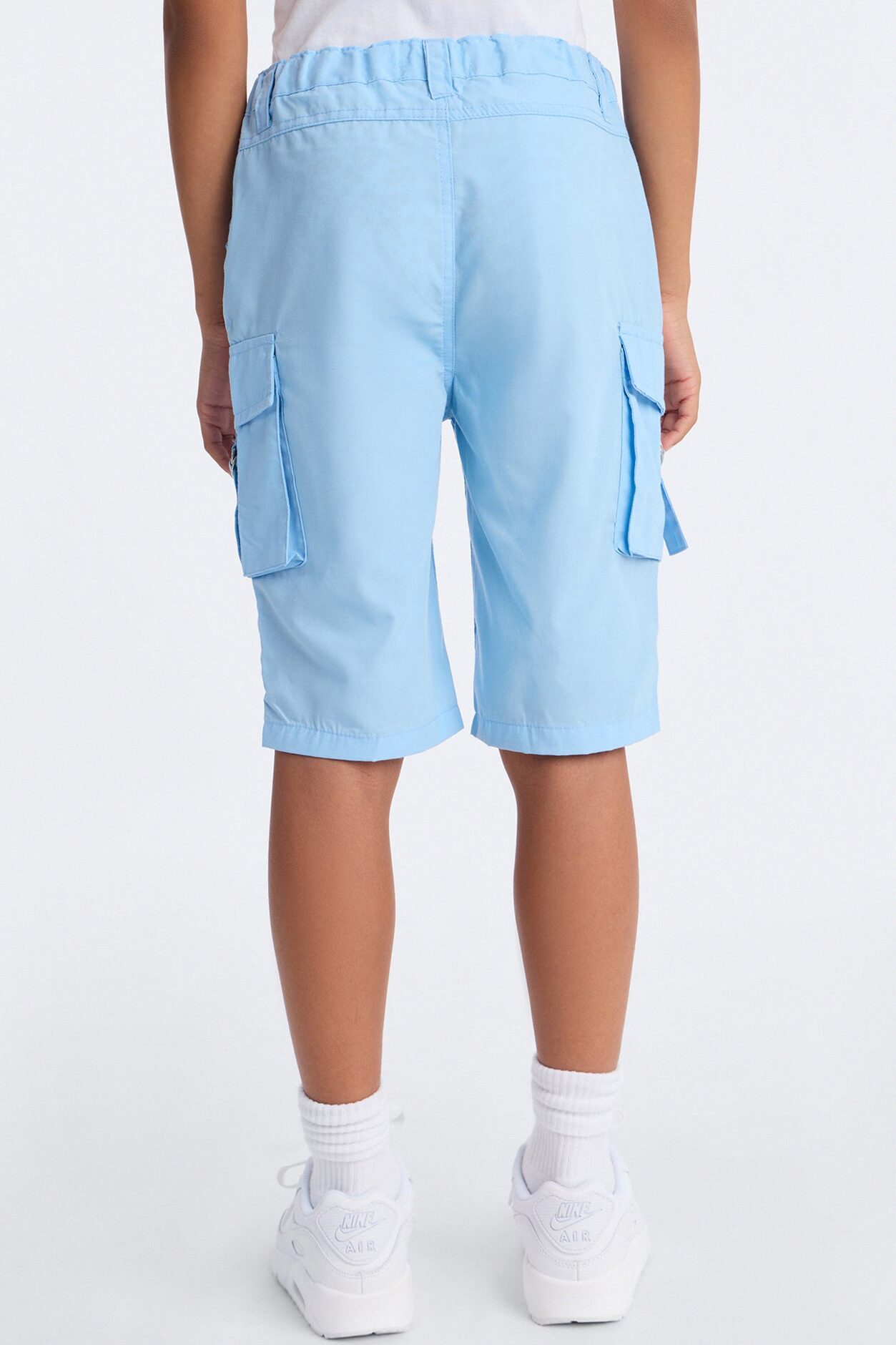 Mini Victoria Cargo Bermuda Shorts - Light Blue