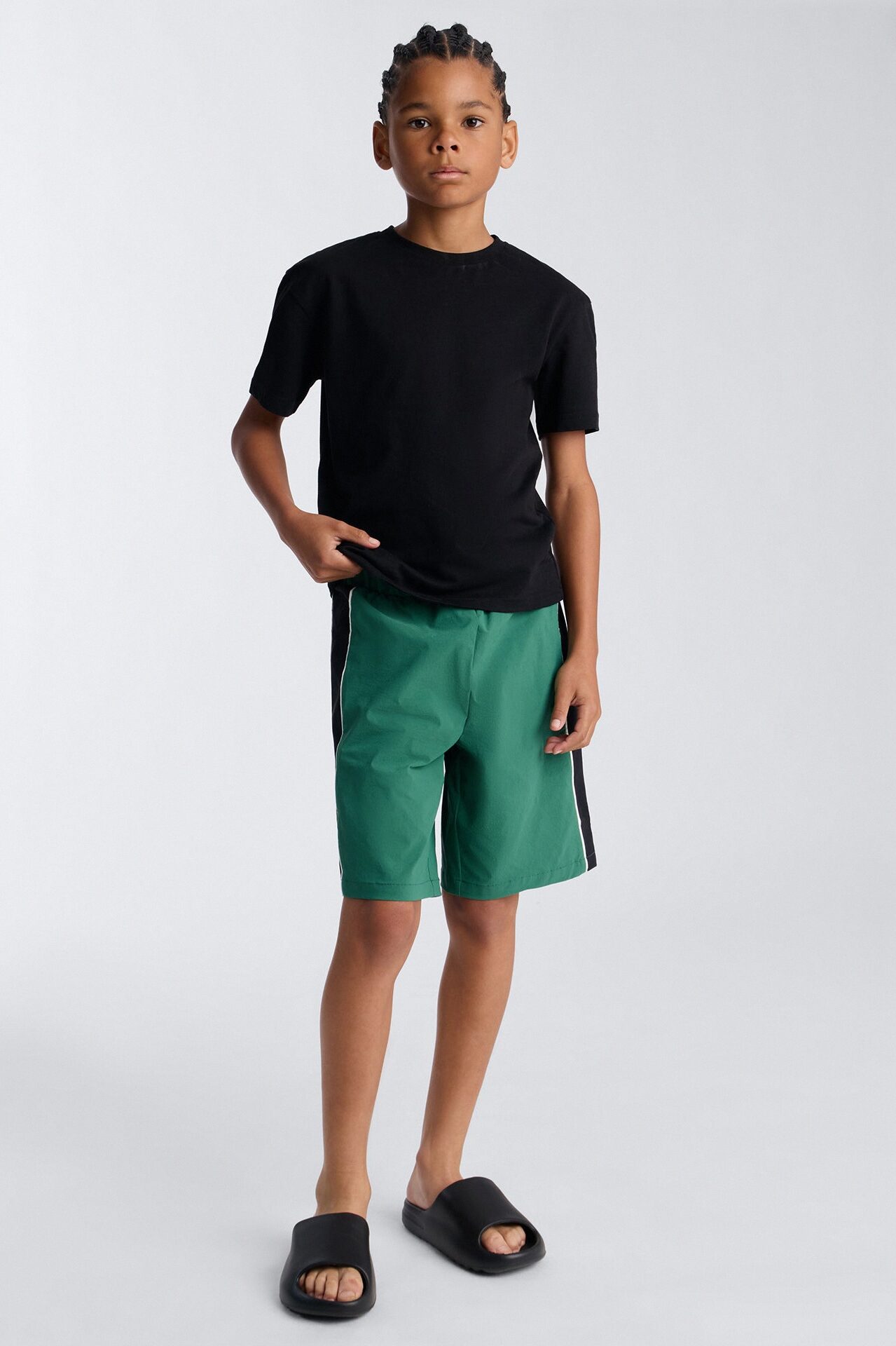 Mini Everyday Stretch Paneled Boardshorts - Green