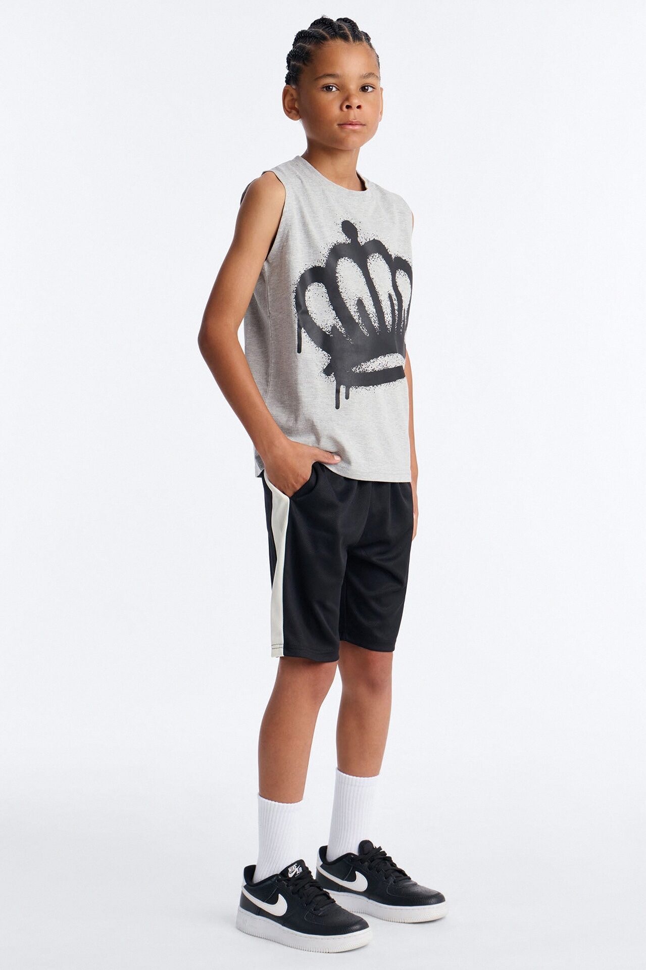 Mini Forever A King Mesh Short Set - Heather/Combo