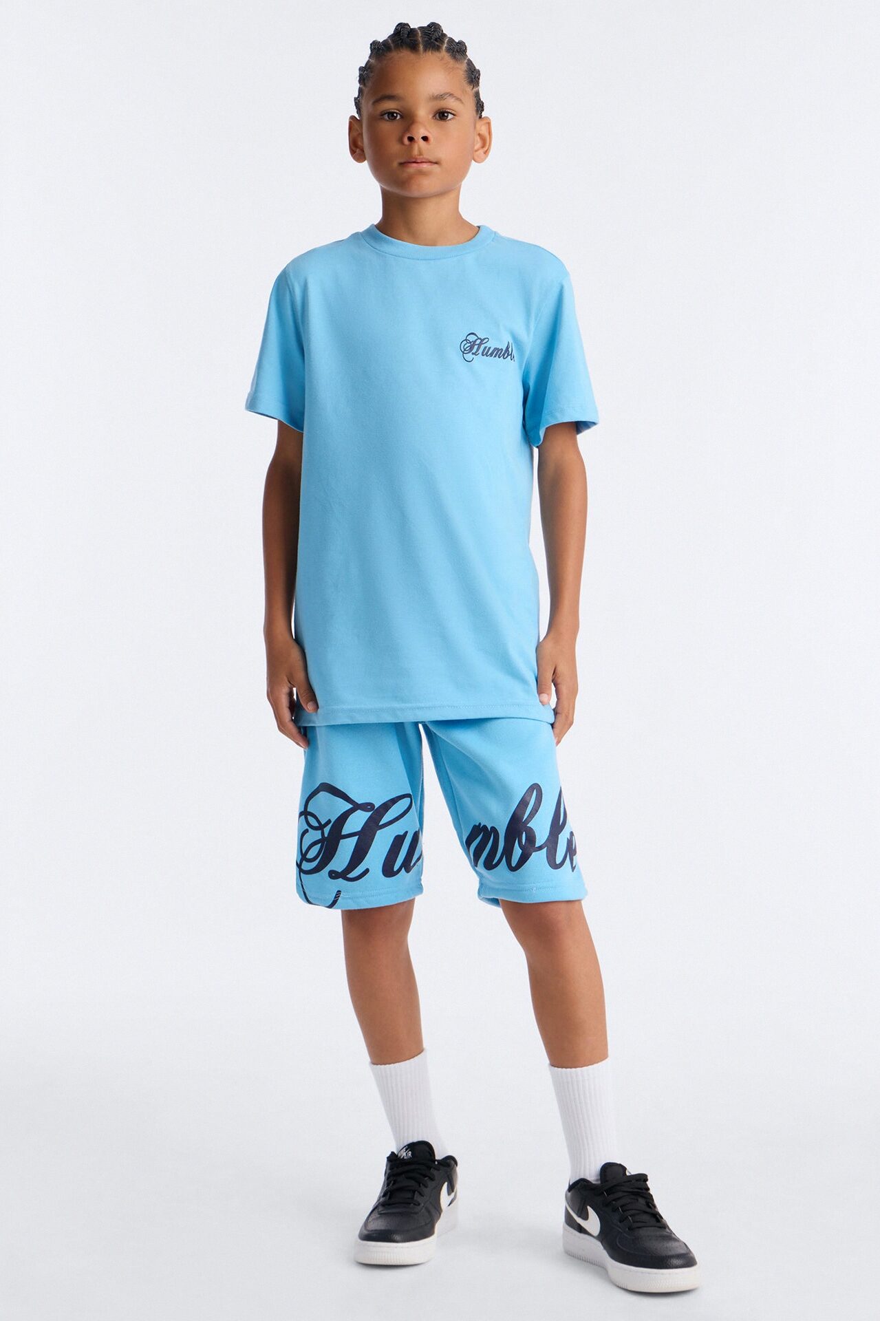 Mini Staying Humble Short Set - Light Blue