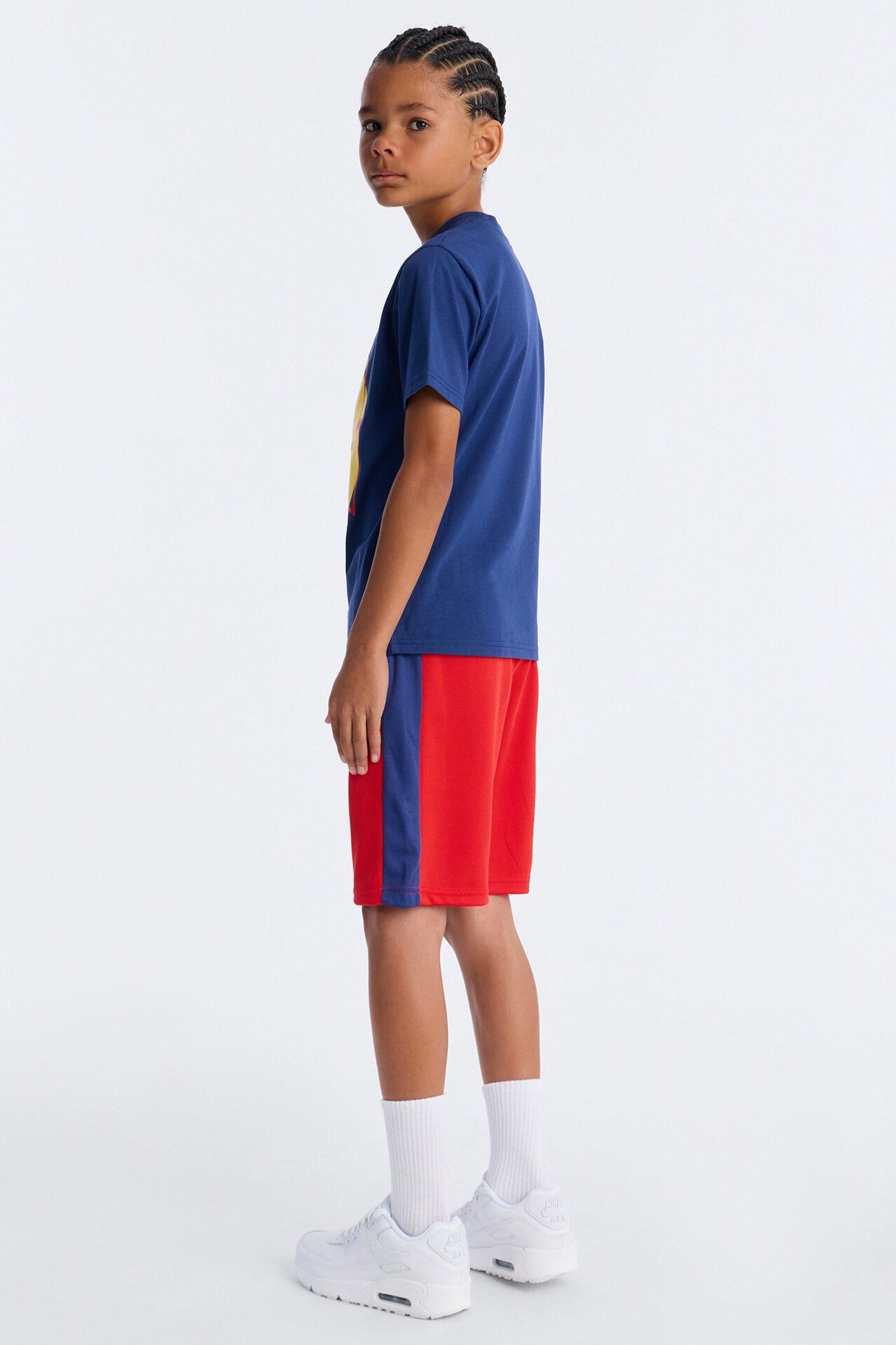 Mini Everything Will Be Alright Mesh Short Set - Navy/Red