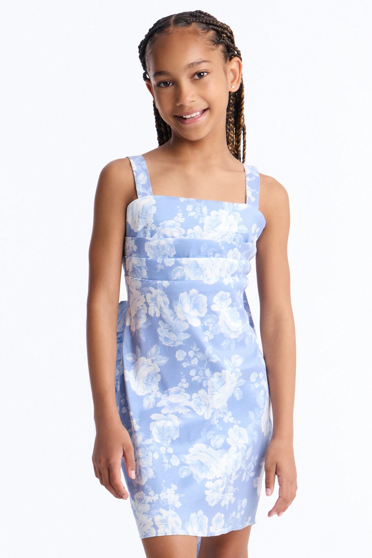 Mini Going Where I Want To Floral Print Dress - Light Wash