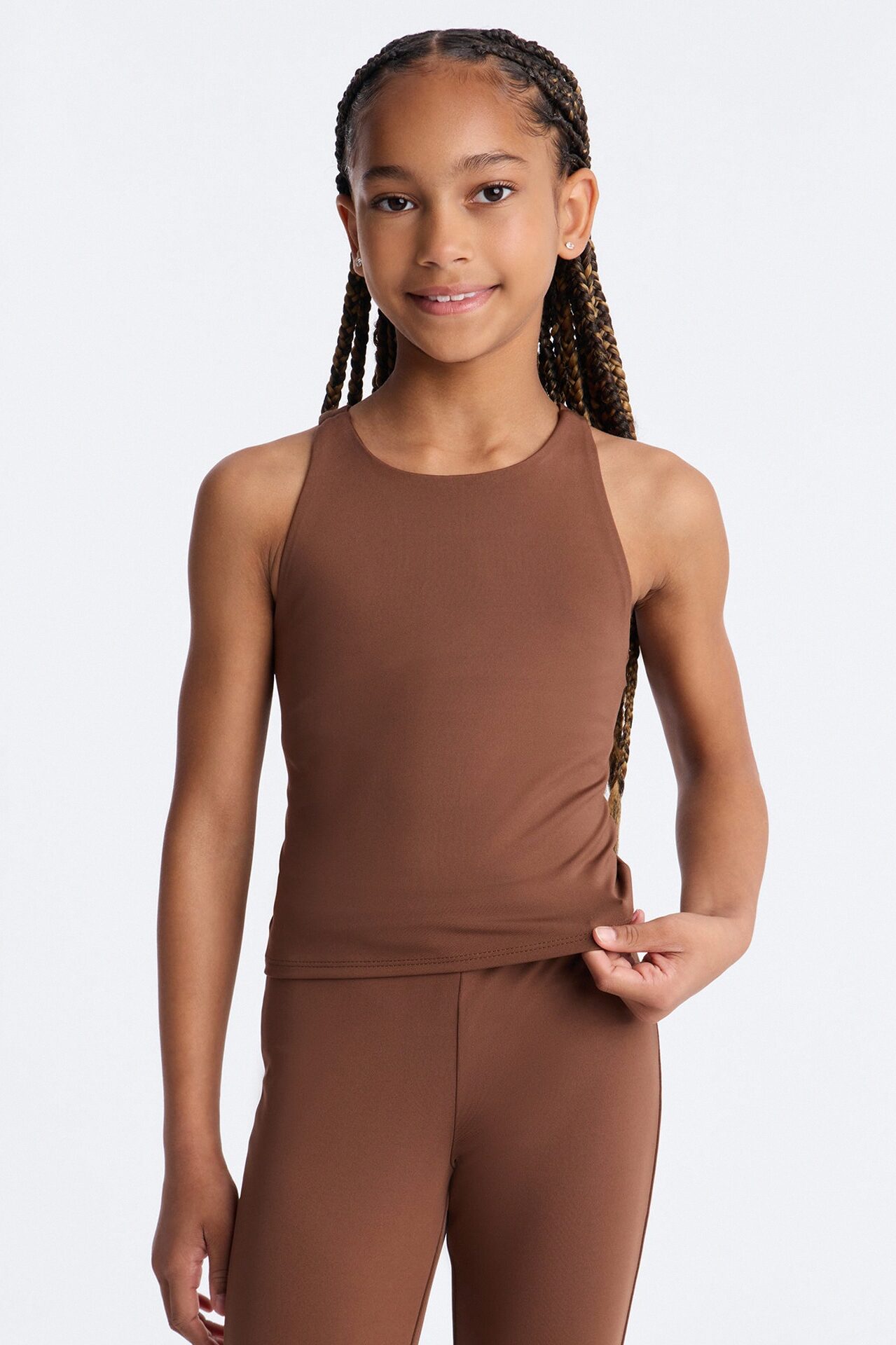Mini Made Up My Mind Sportscore Racerback Tank Top - Brown