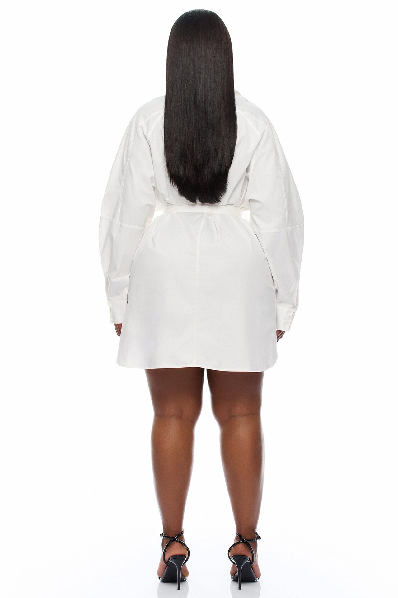 Ysabelle Belted Mini Shirt Dress - White