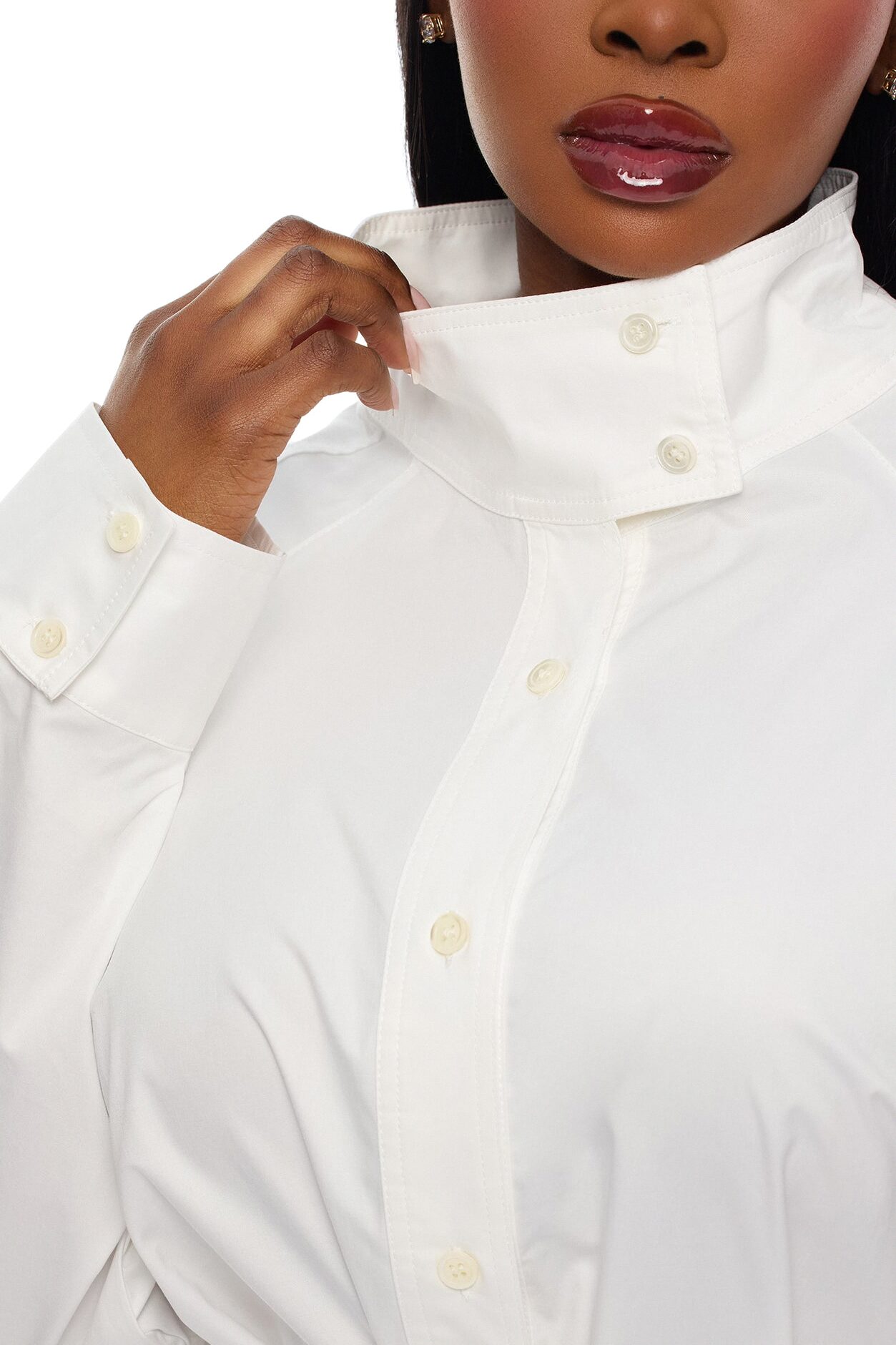 Ysabelle Belted Mini Shirt Dress - White