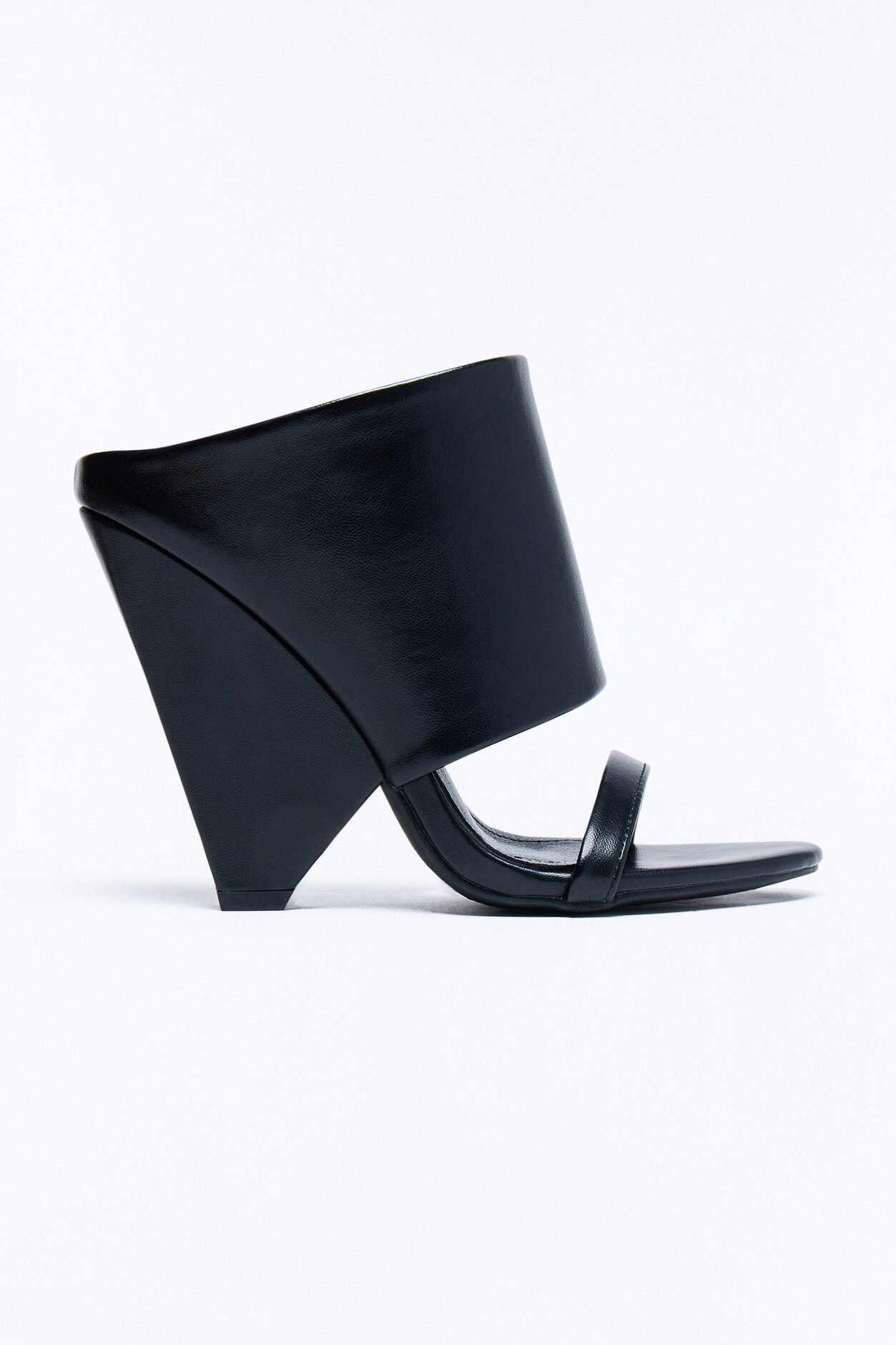 Lohan Faux Leather Wedges - Black