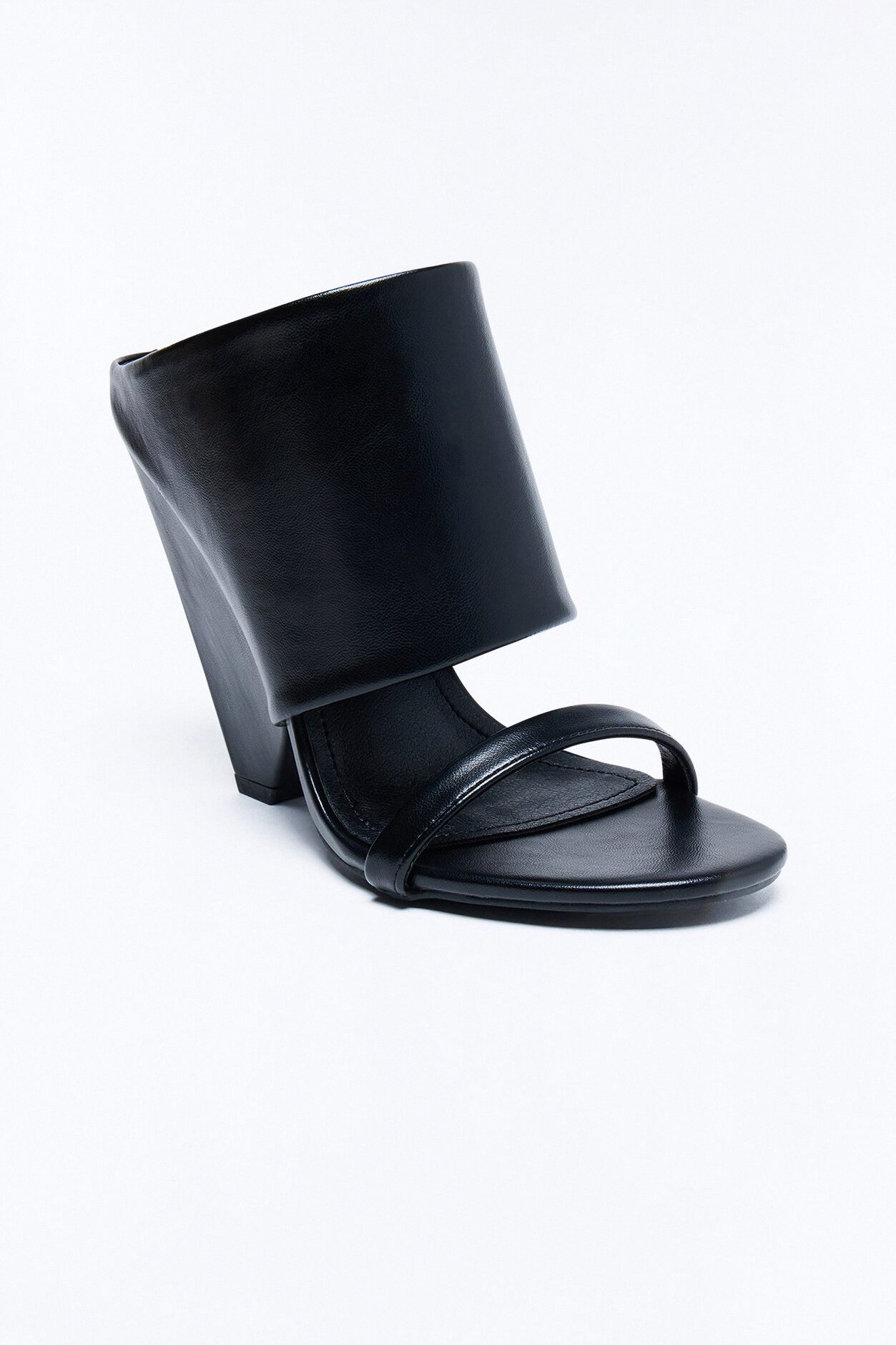 Lohan Faux Leather Wedges - Black