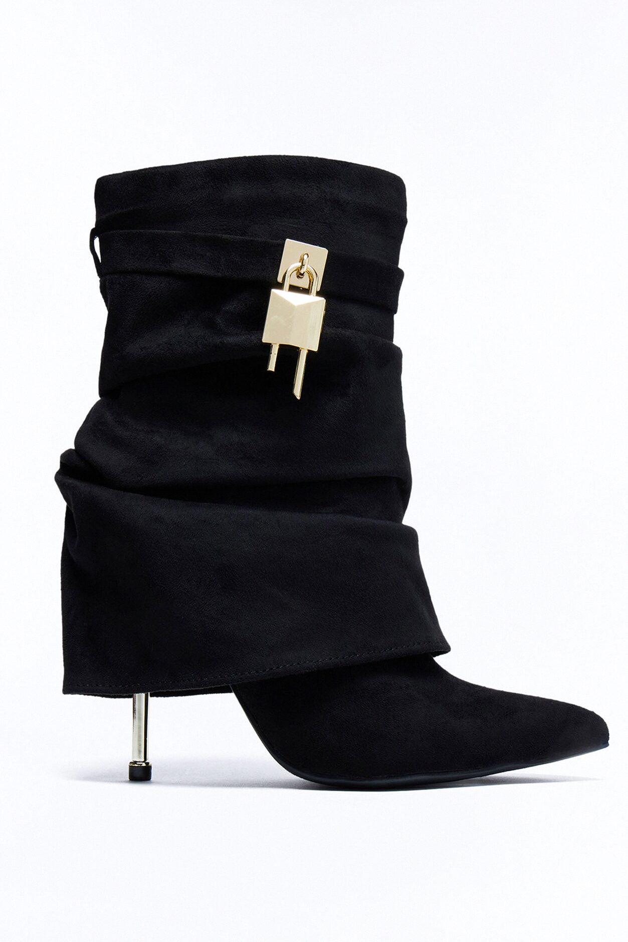 Alfie Ruched Overlay Boots - Black
