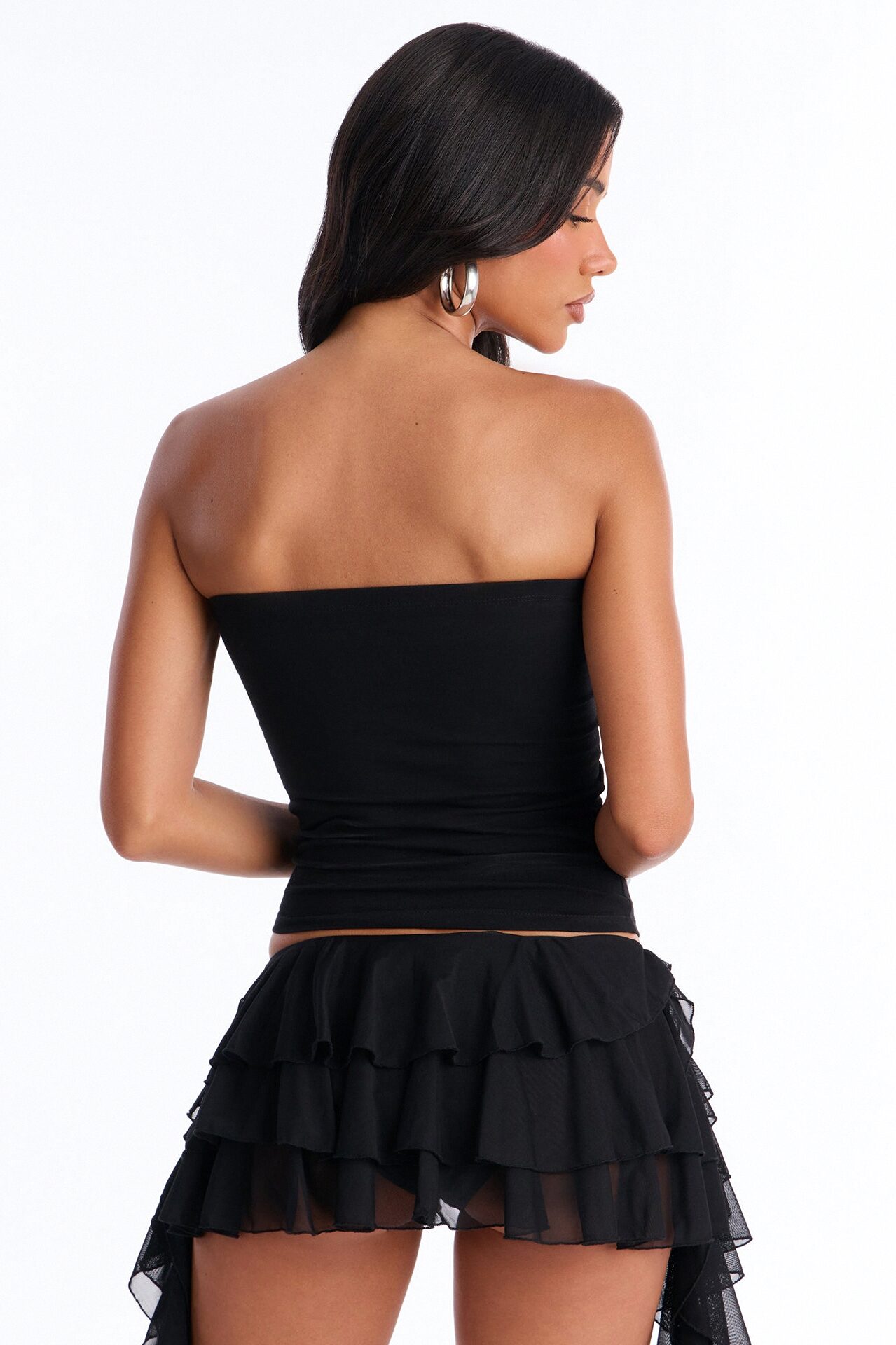 Jeweled Corset Graphic Tube - Black