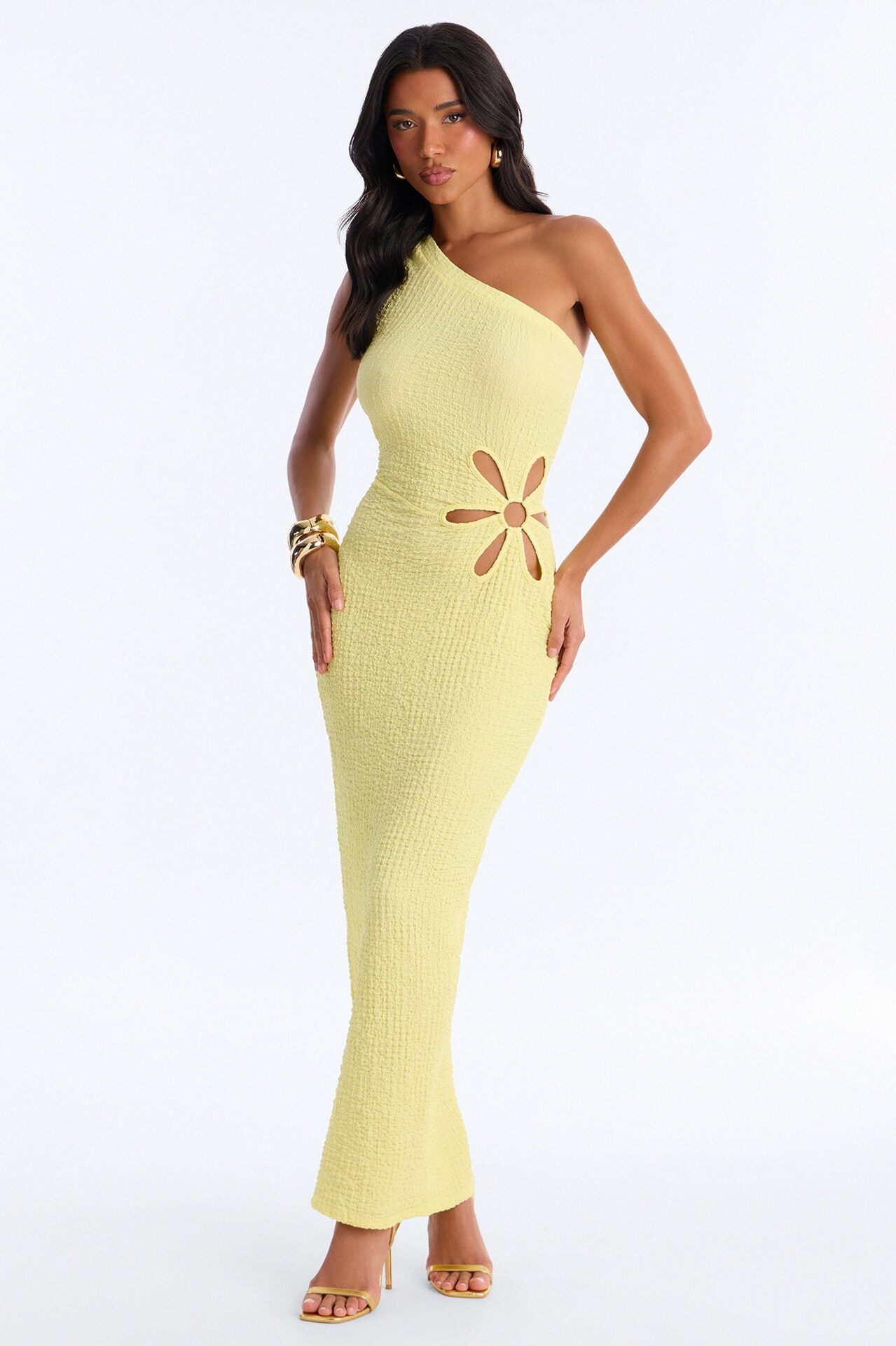 With The Girls Cut Out Maxi Dress - Yellow