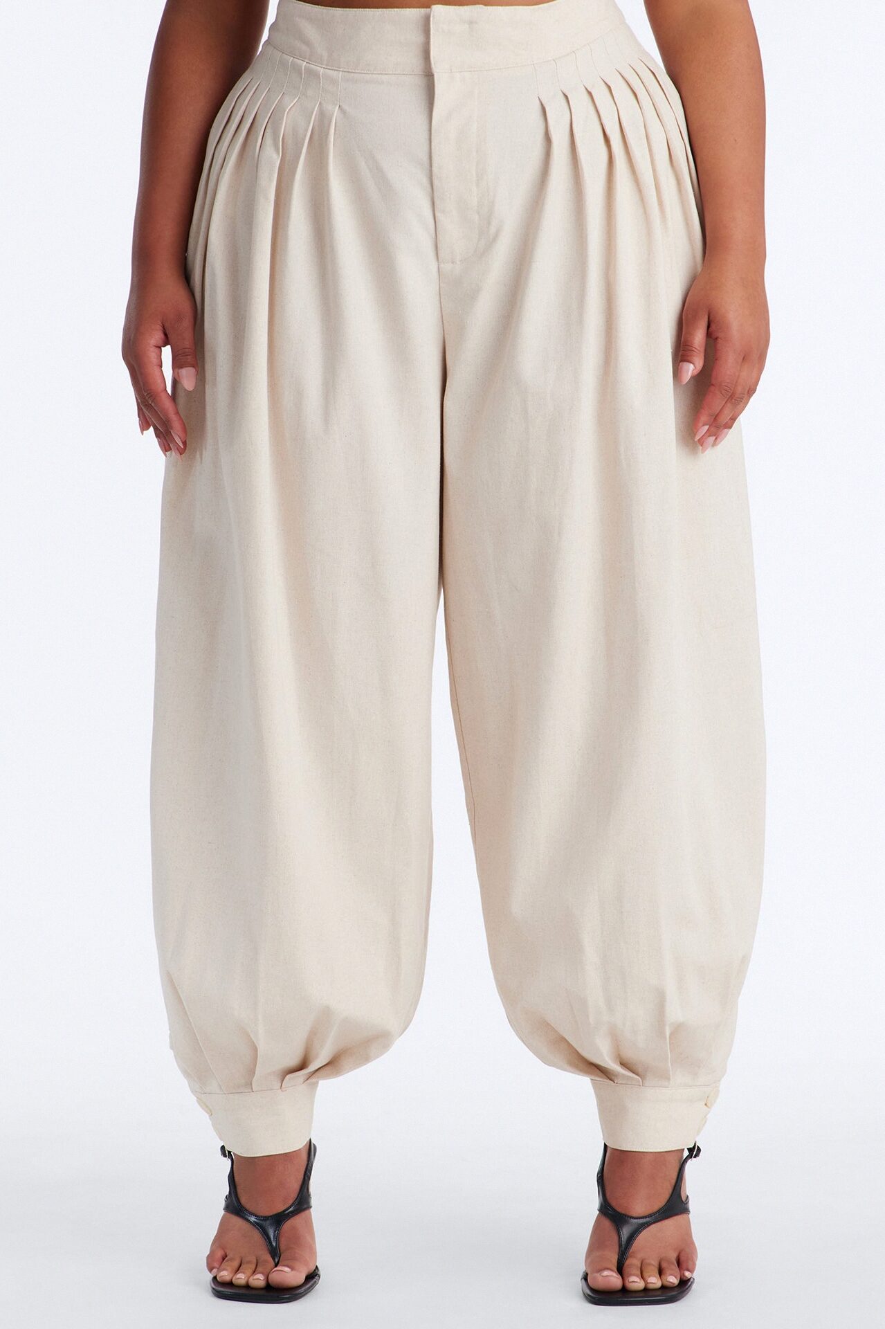 Samantha High Waisted Balloon Jogger Pant 30″ - Natural