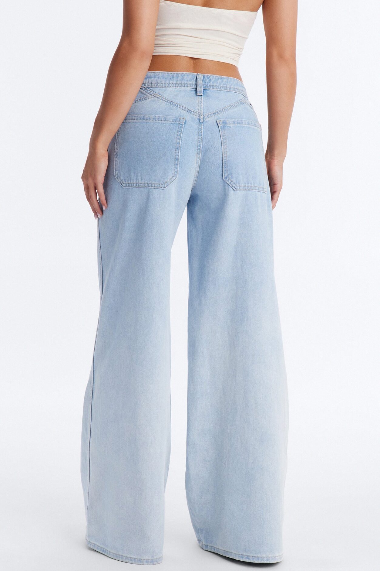 Sandbar Drapey Wide Leg Jeans - Light Wash