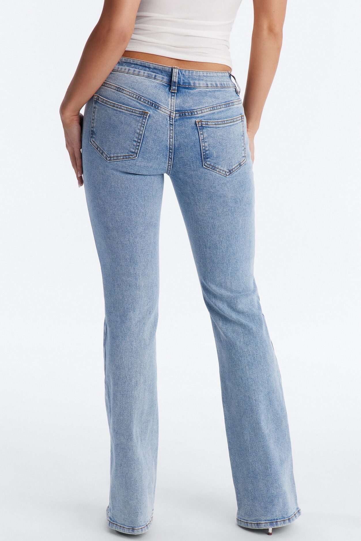 Tied To You Ultra Low Rise Lace Up Bootcut Jeans - Medium Wash