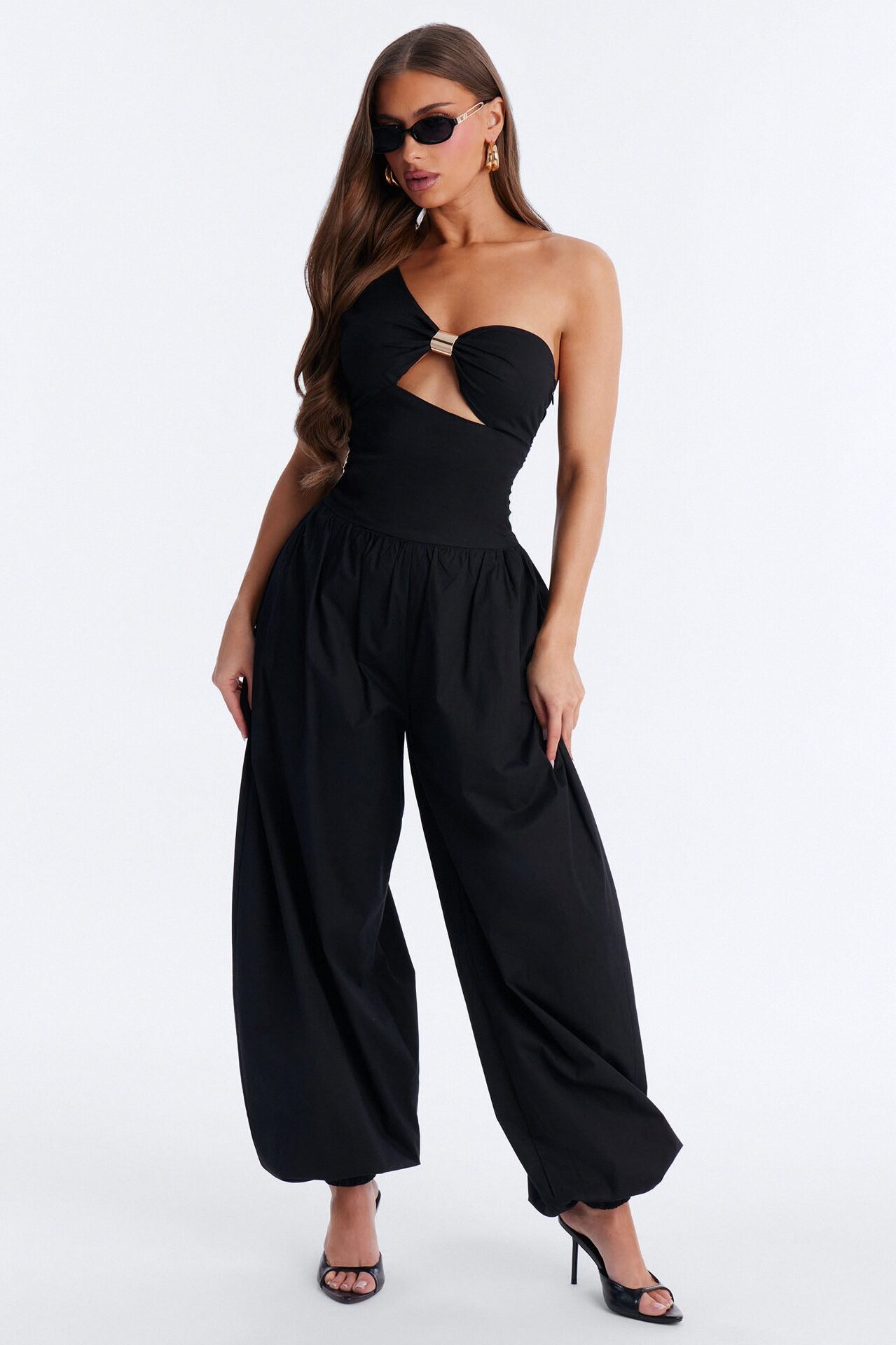 Priya Balloon Leg Jumpsuit - Black