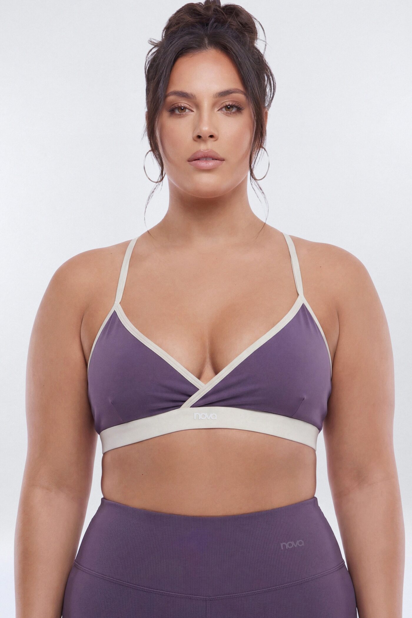 CloudForm™ V Front Contrast Sports Bra - Iris