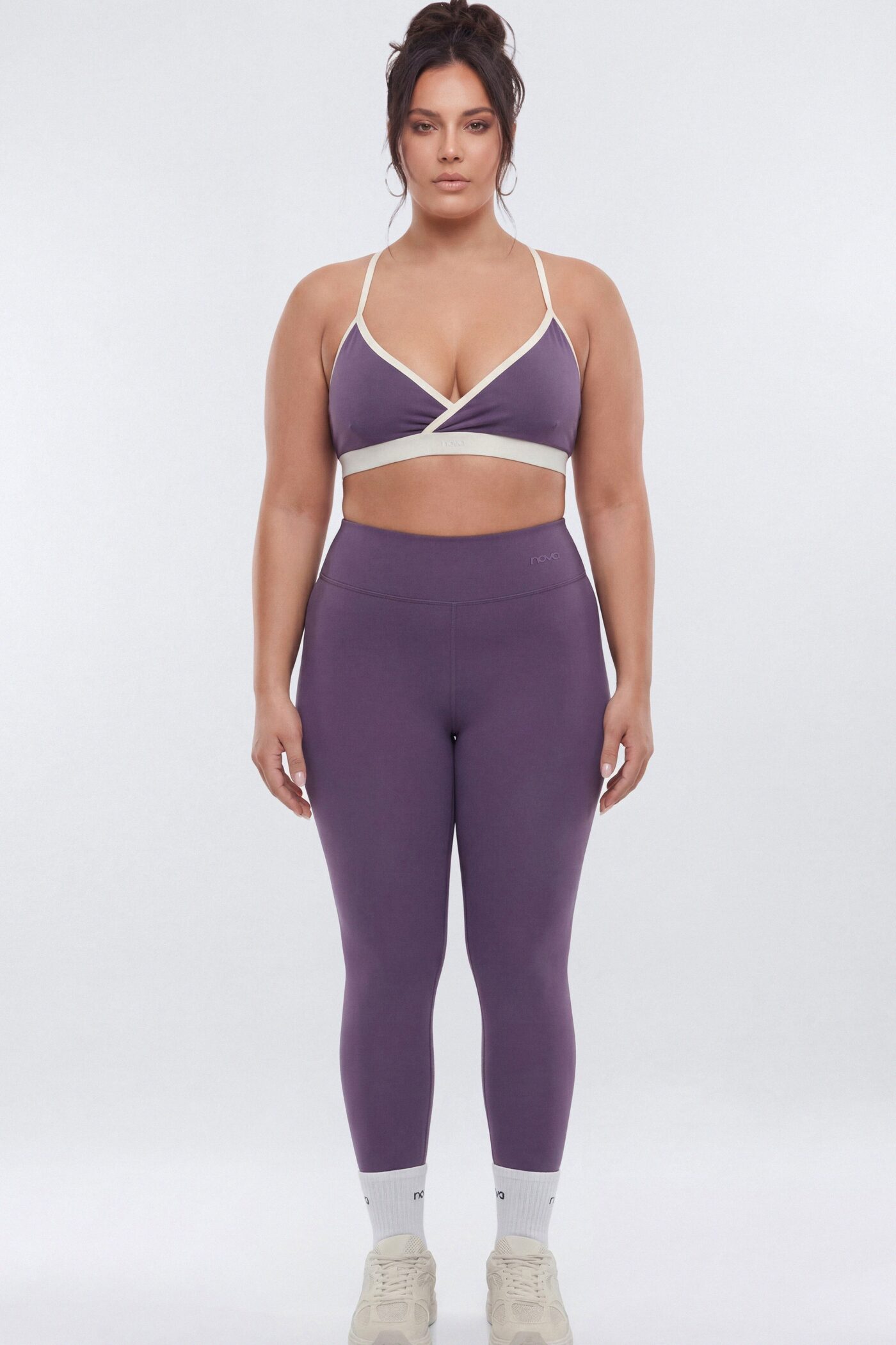 CloudForm™ V Front Contrast Sports Bra - Iris
