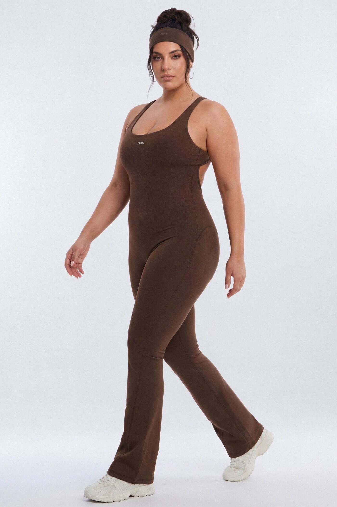 CloudForm™ 32″ Inseam Backless Sports Jumpsuit - Brown