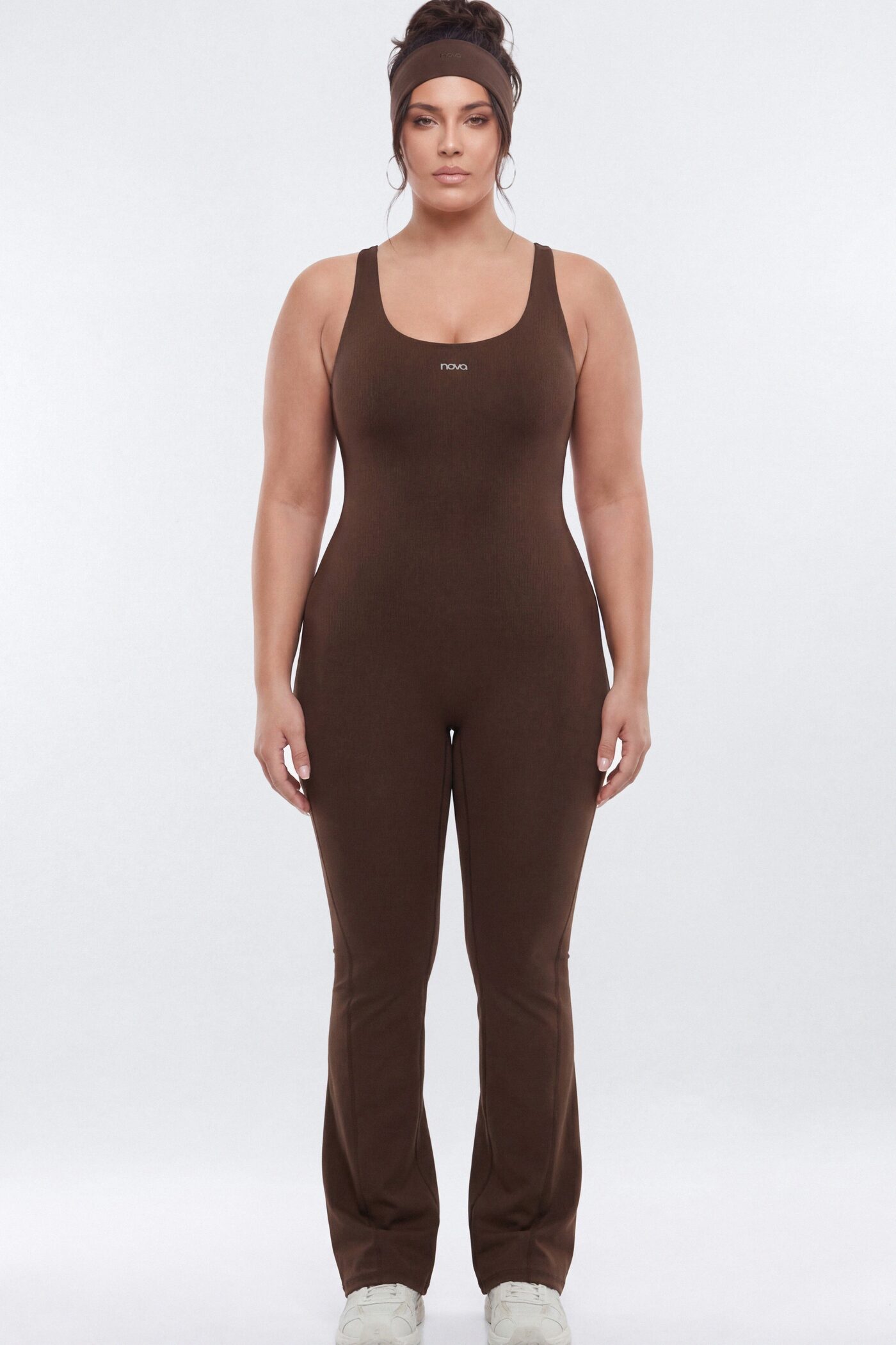 CloudForm™ 32″ Inseam Backless Sports Jumpsuit - Brown