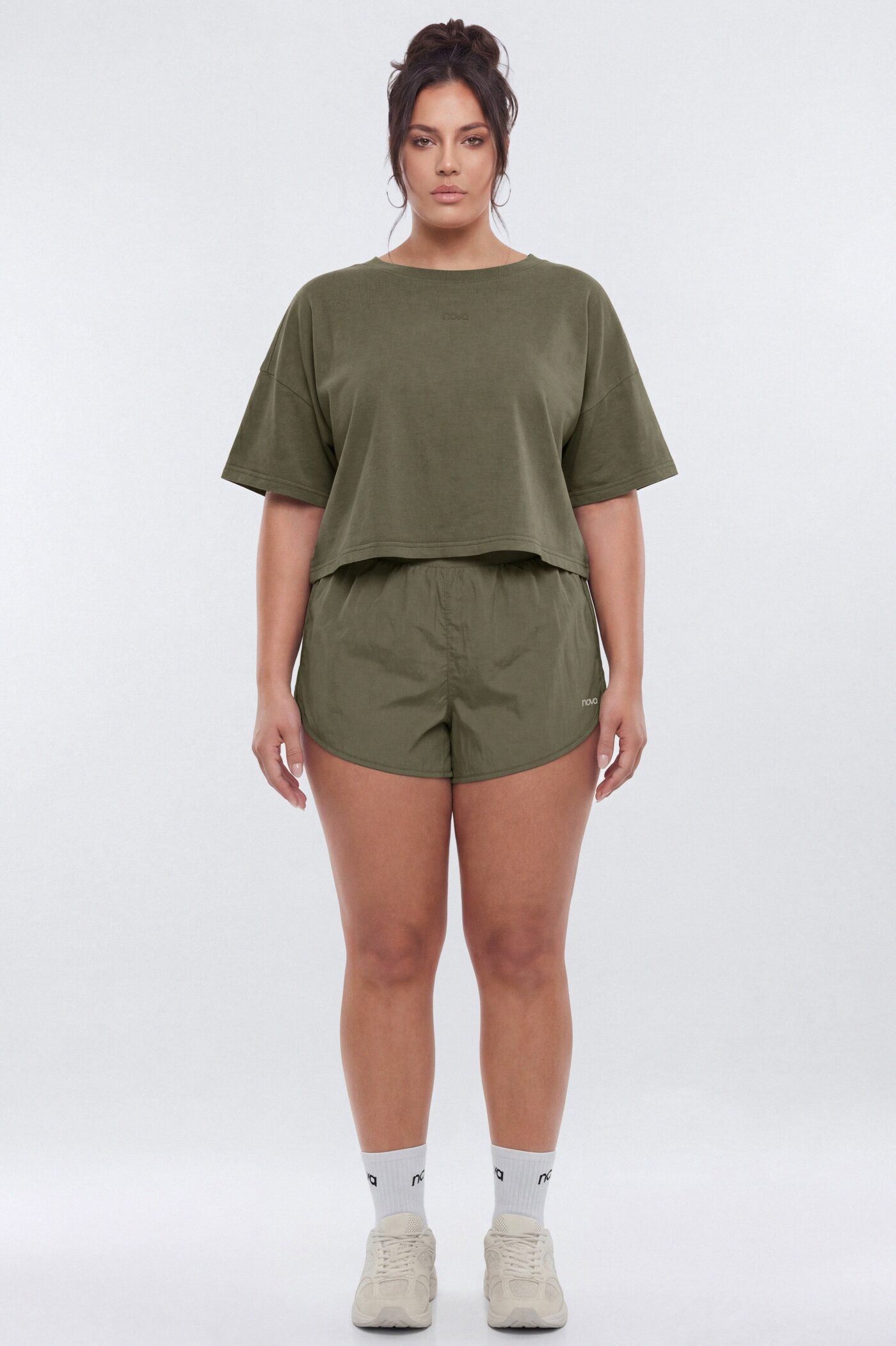 Cotton Jersey Boxy Short Sleeve Top - Moss