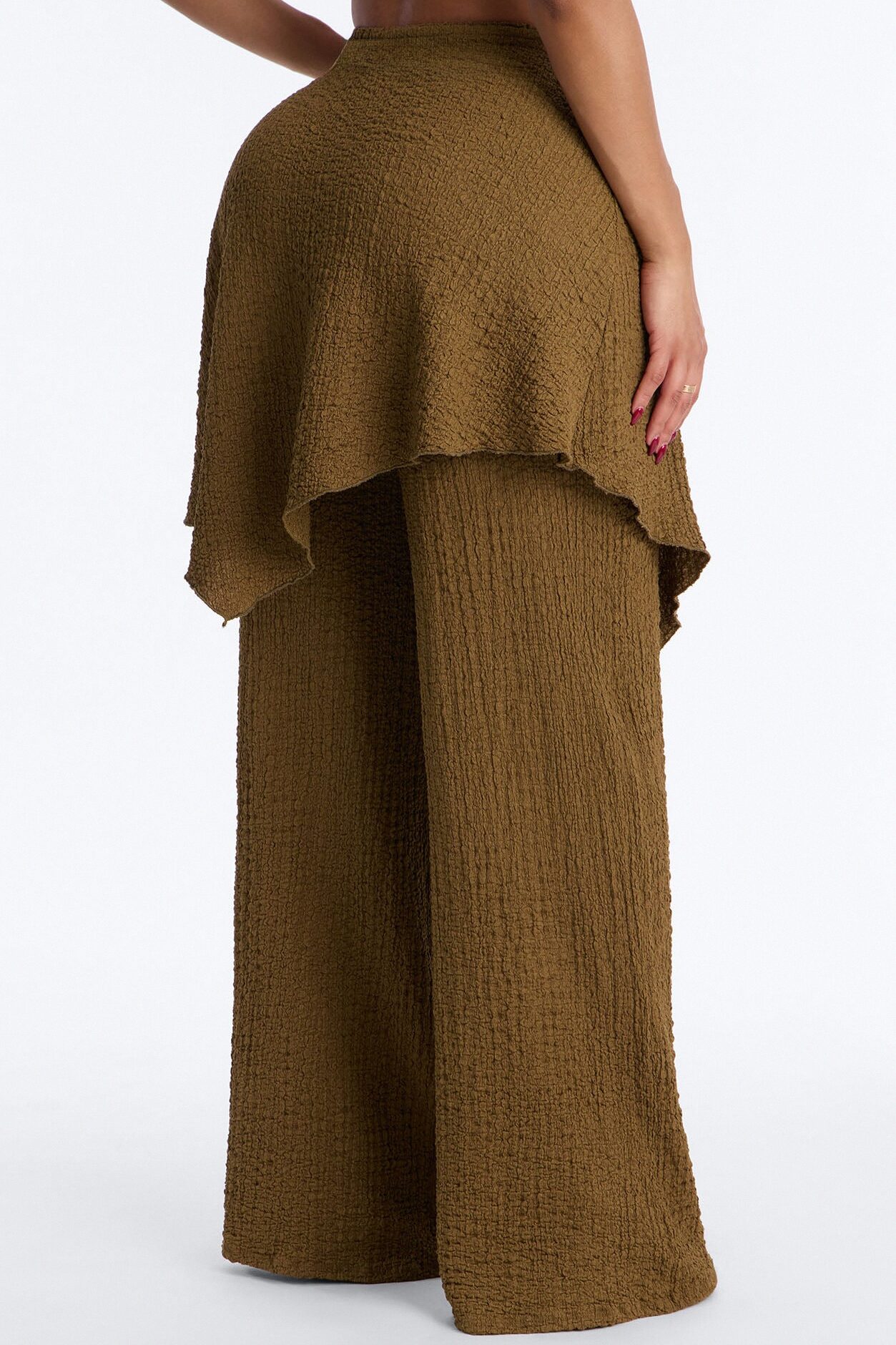 Wrap It Up Skirt Wide Leg Pant 33″ - Olive