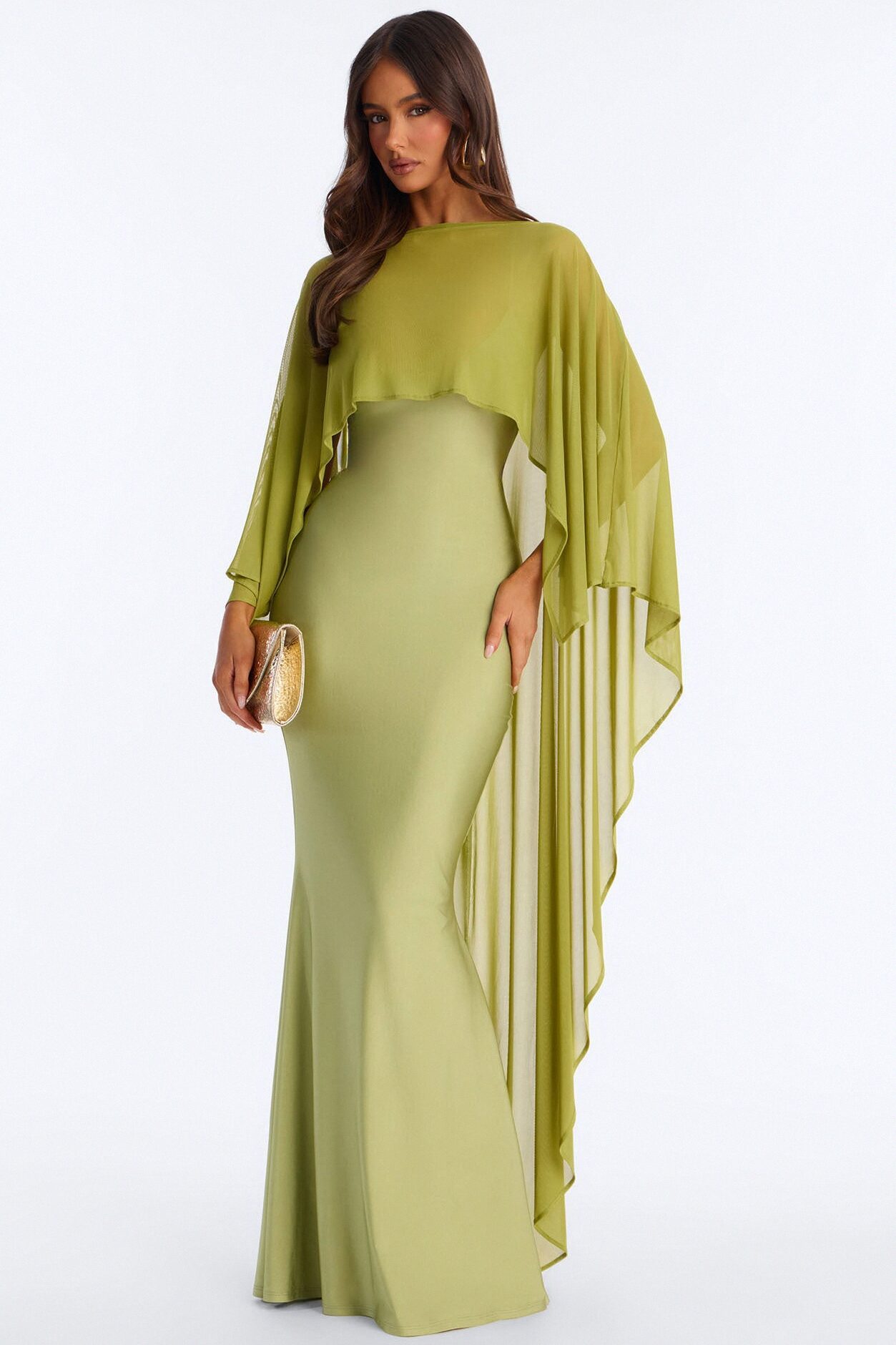Staying True Satin Maxi Dress - Sage