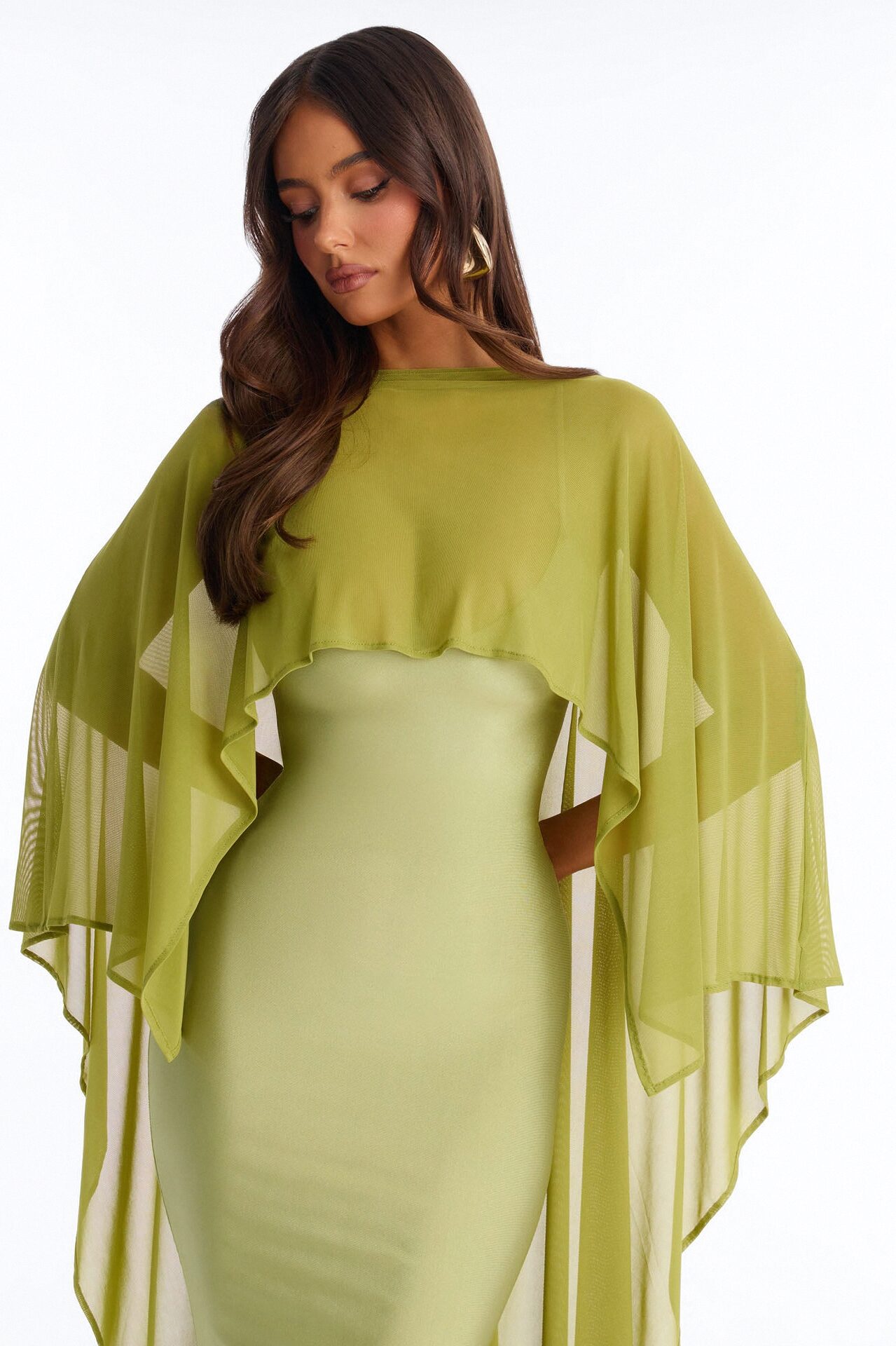 Staying True Satin Maxi Dress - Sage