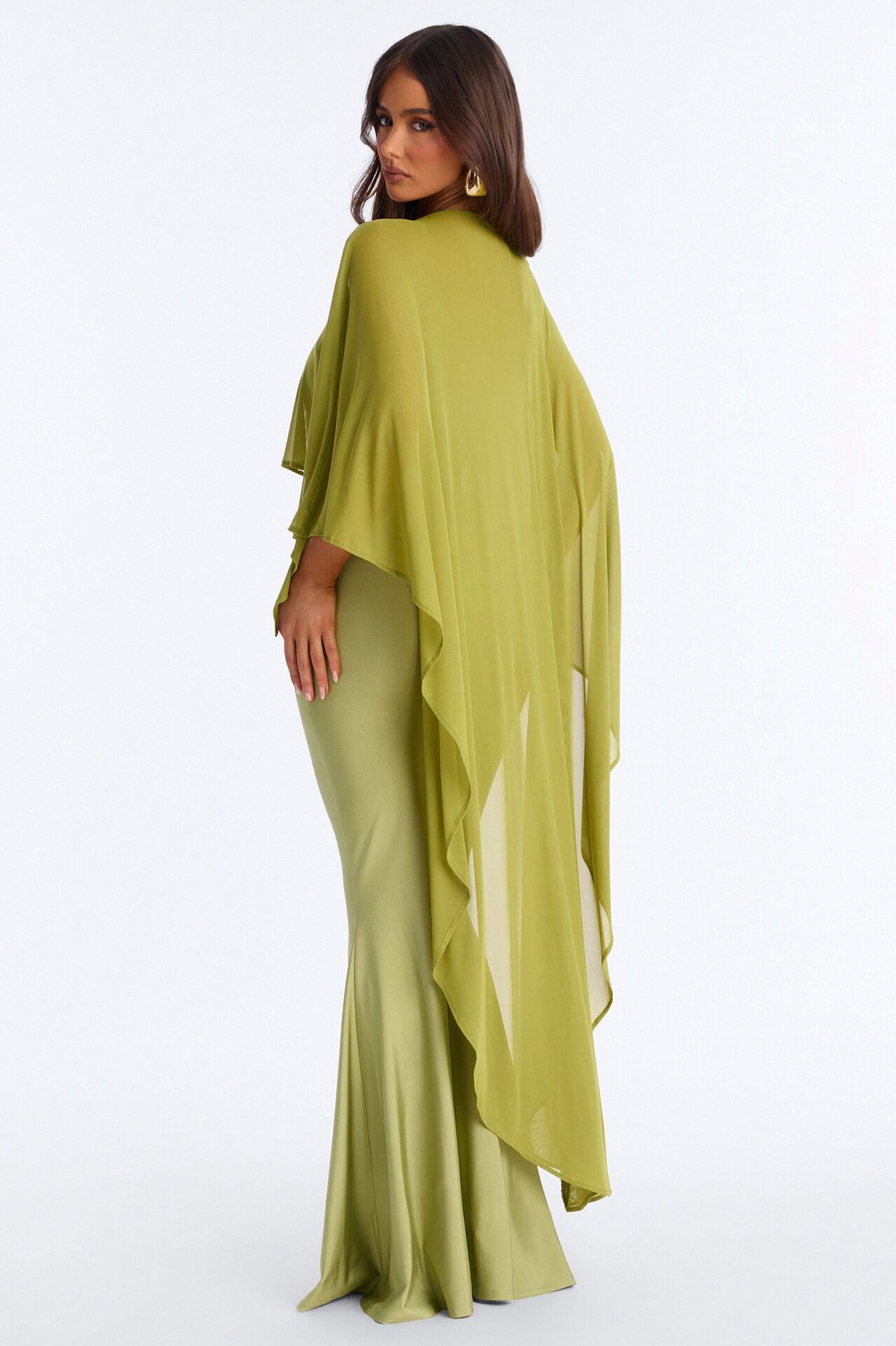 Staying True Satin Maxi Dress - Sage