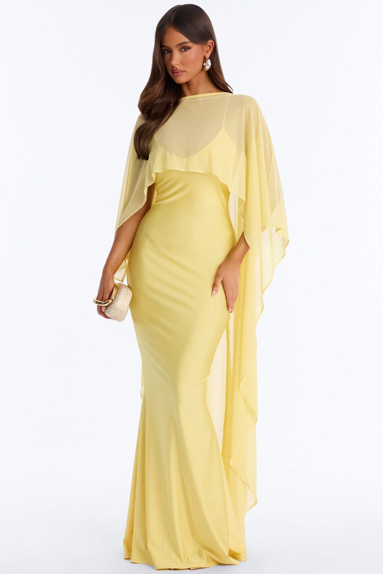 Staying True Satin Maxi Dress - Butter Yellow