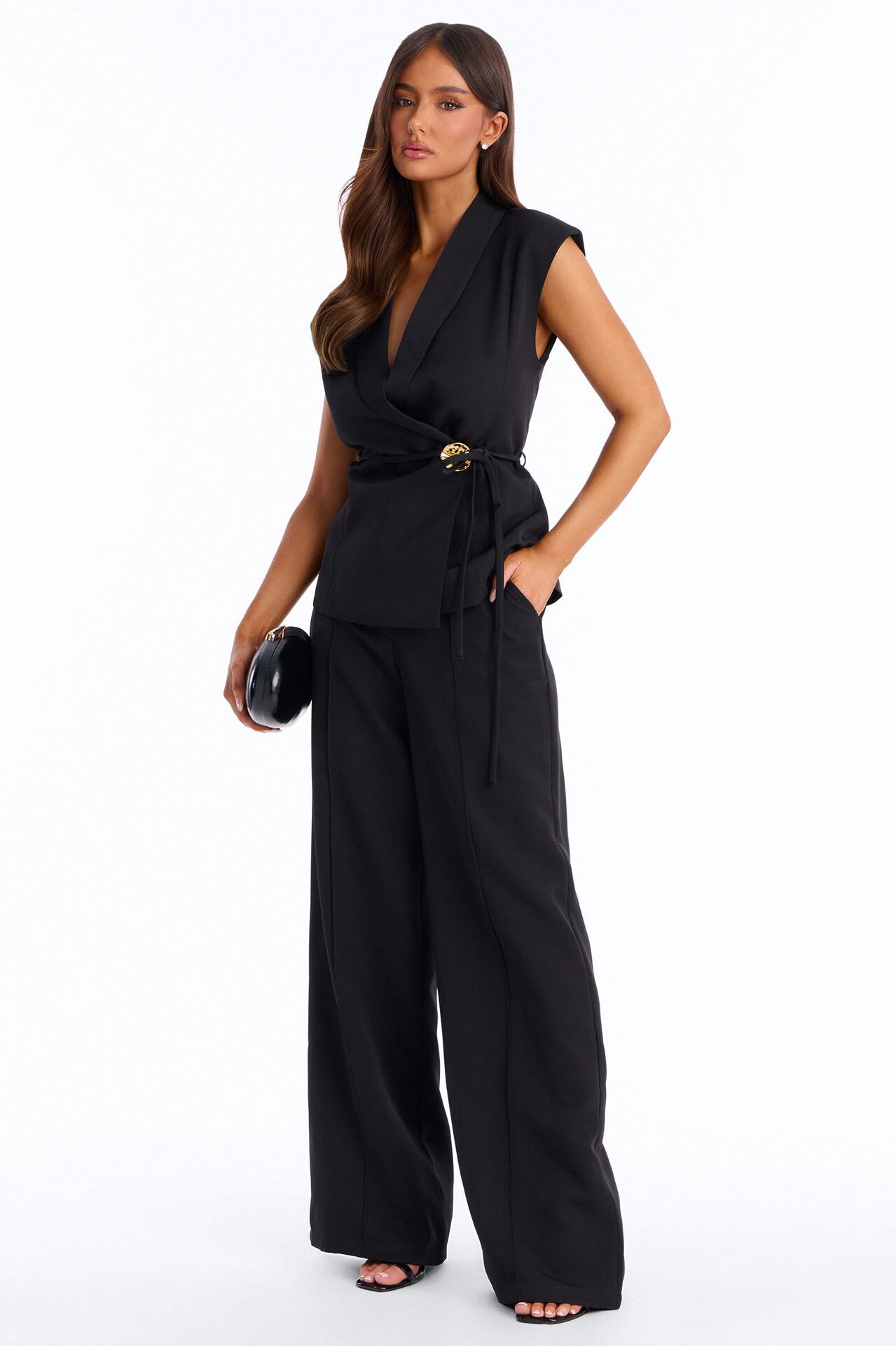 Signature Move Vest Pant Set - Black