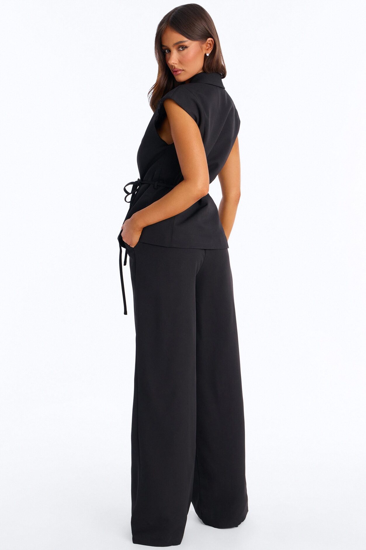 Signature Move Vest Pant Set - Black