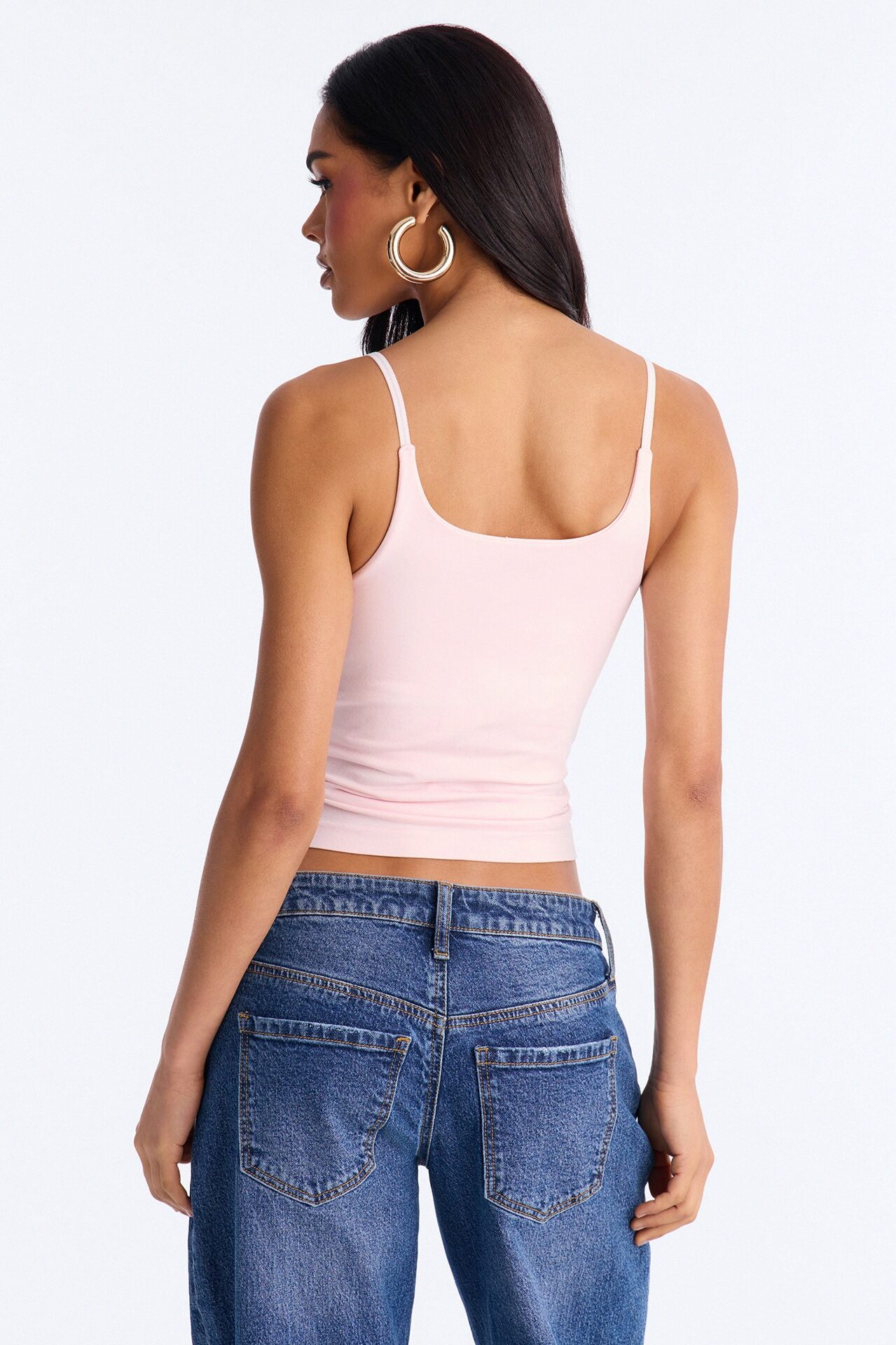 Katrina Scoop Neck Cami Top - Pink