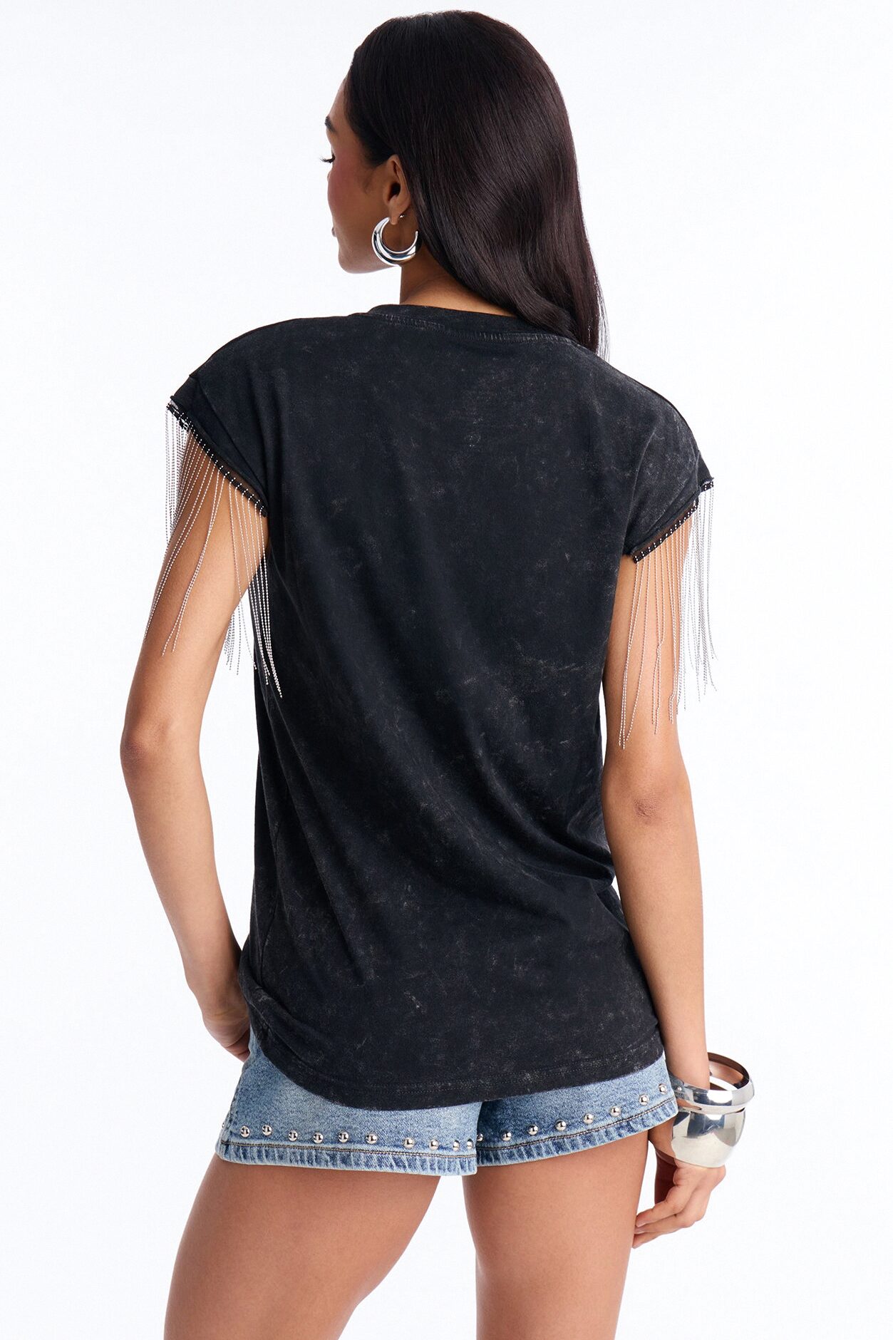Rolling Stones Chain Sleeve Tee - Black