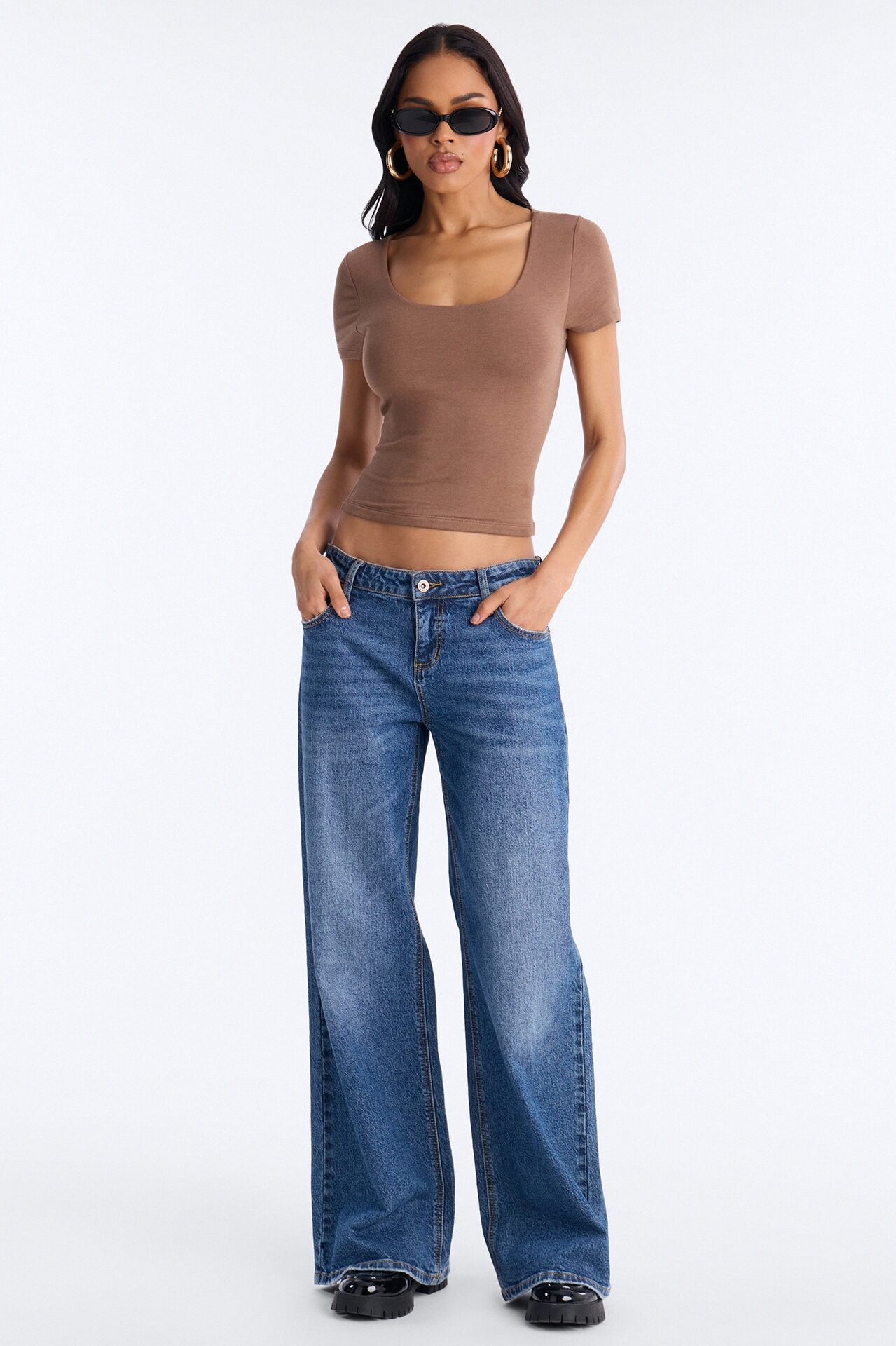 Marissa Double Lined Basic Top - Brown