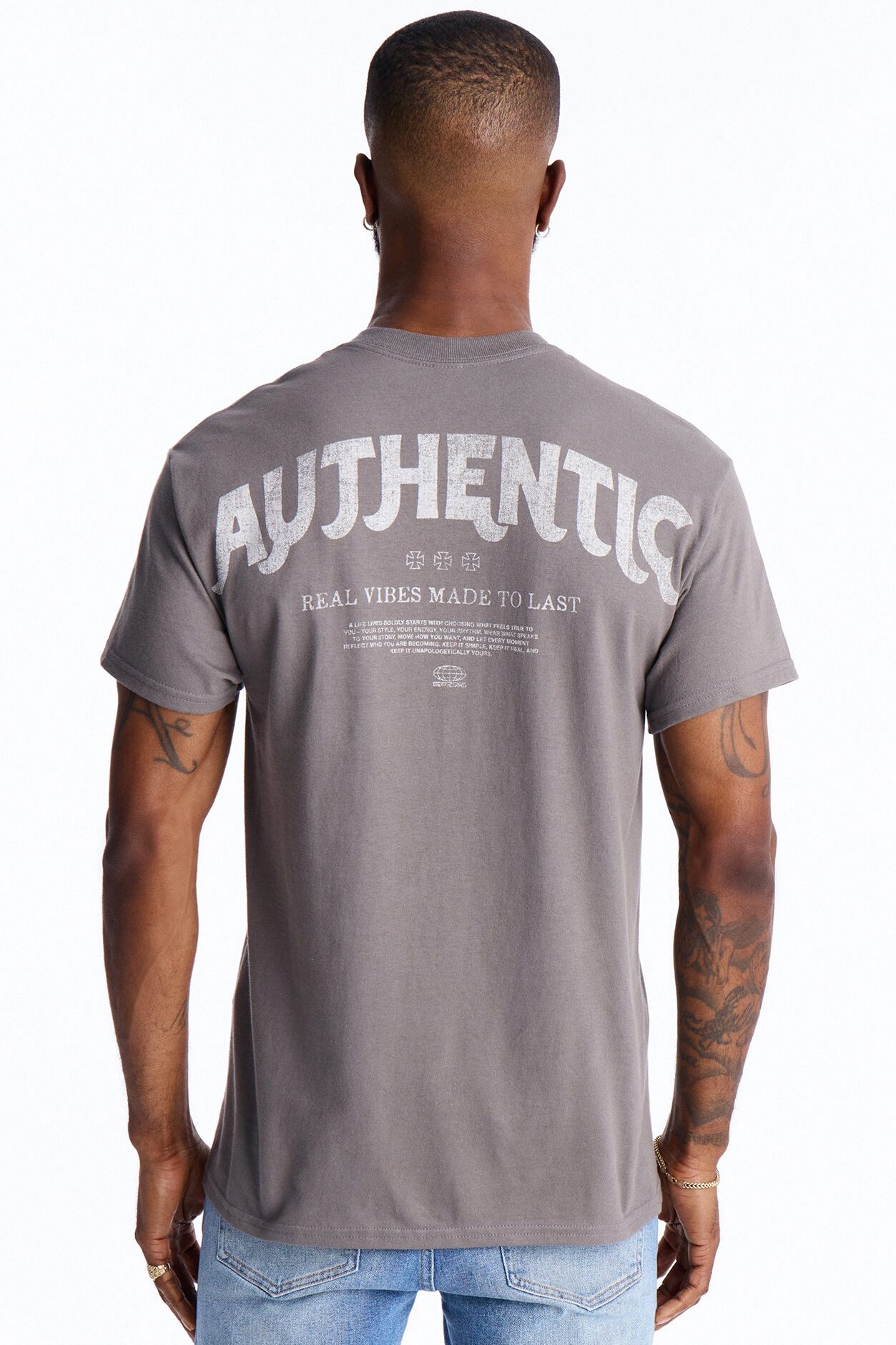 Authentic Vibes Short Sleeve Tee - Charcoal
