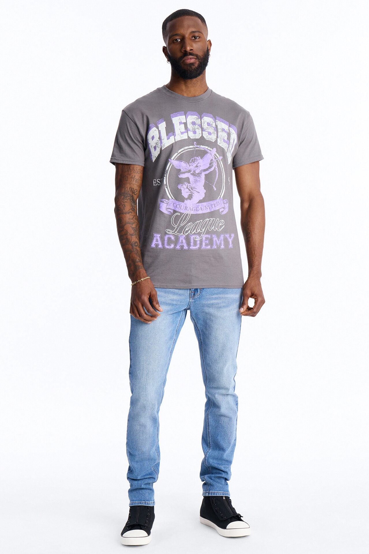 Blessed Academy Short Sleeve Tee - Charcoal