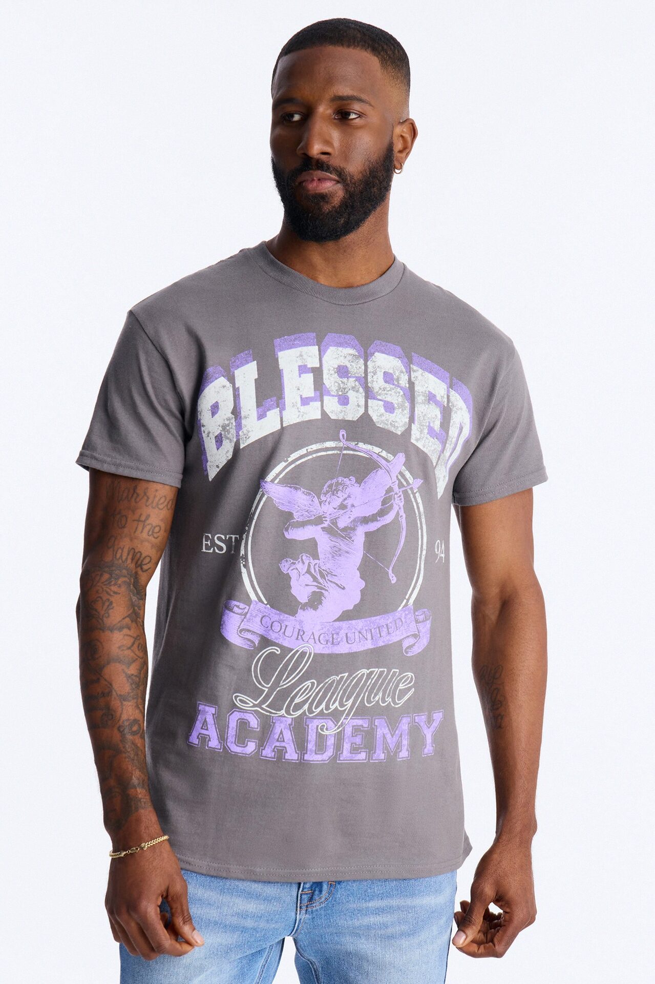 Blessed Academy Short Sleeve Tee - Charcoal