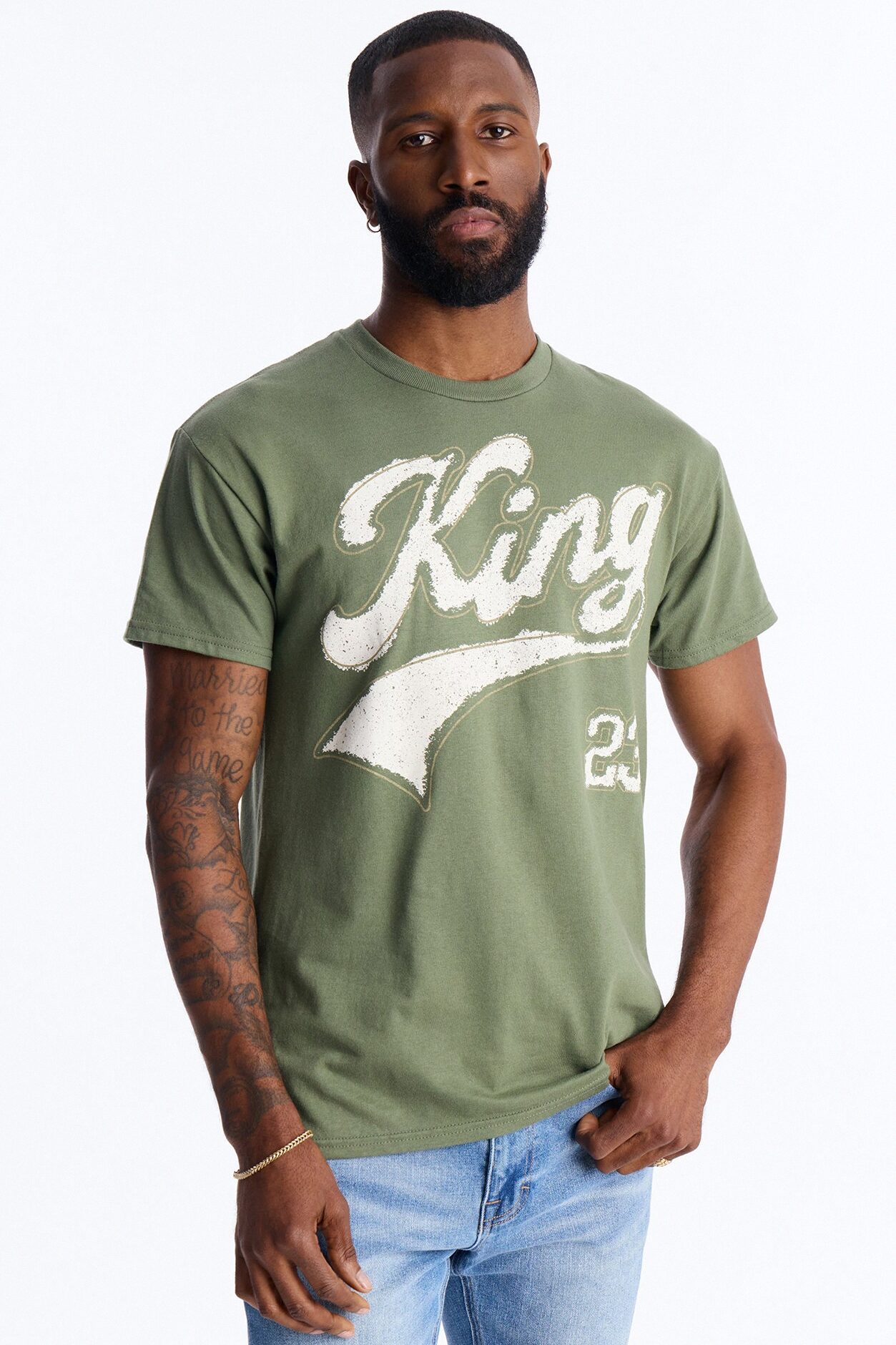 King Type Short Sleeve Tee - Olive