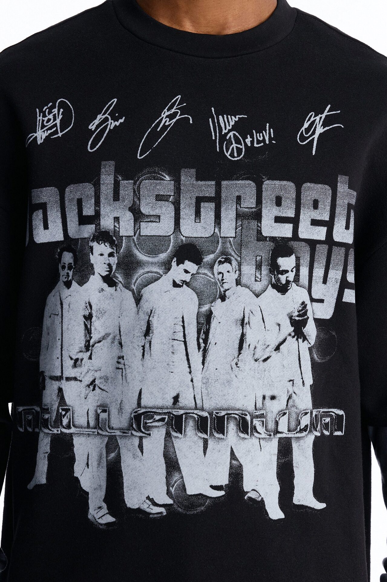 Backstreet Boys Larger Than Life Oversized Fleece Twofer - Black Wash