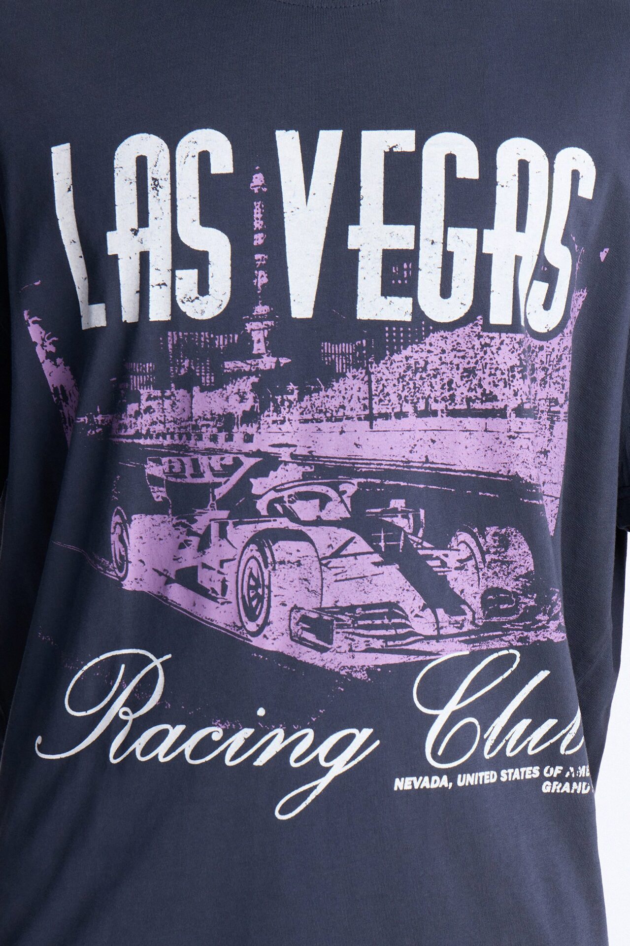 Las Vegas Racing Club Oversized Short Sleeve Tee - Navy