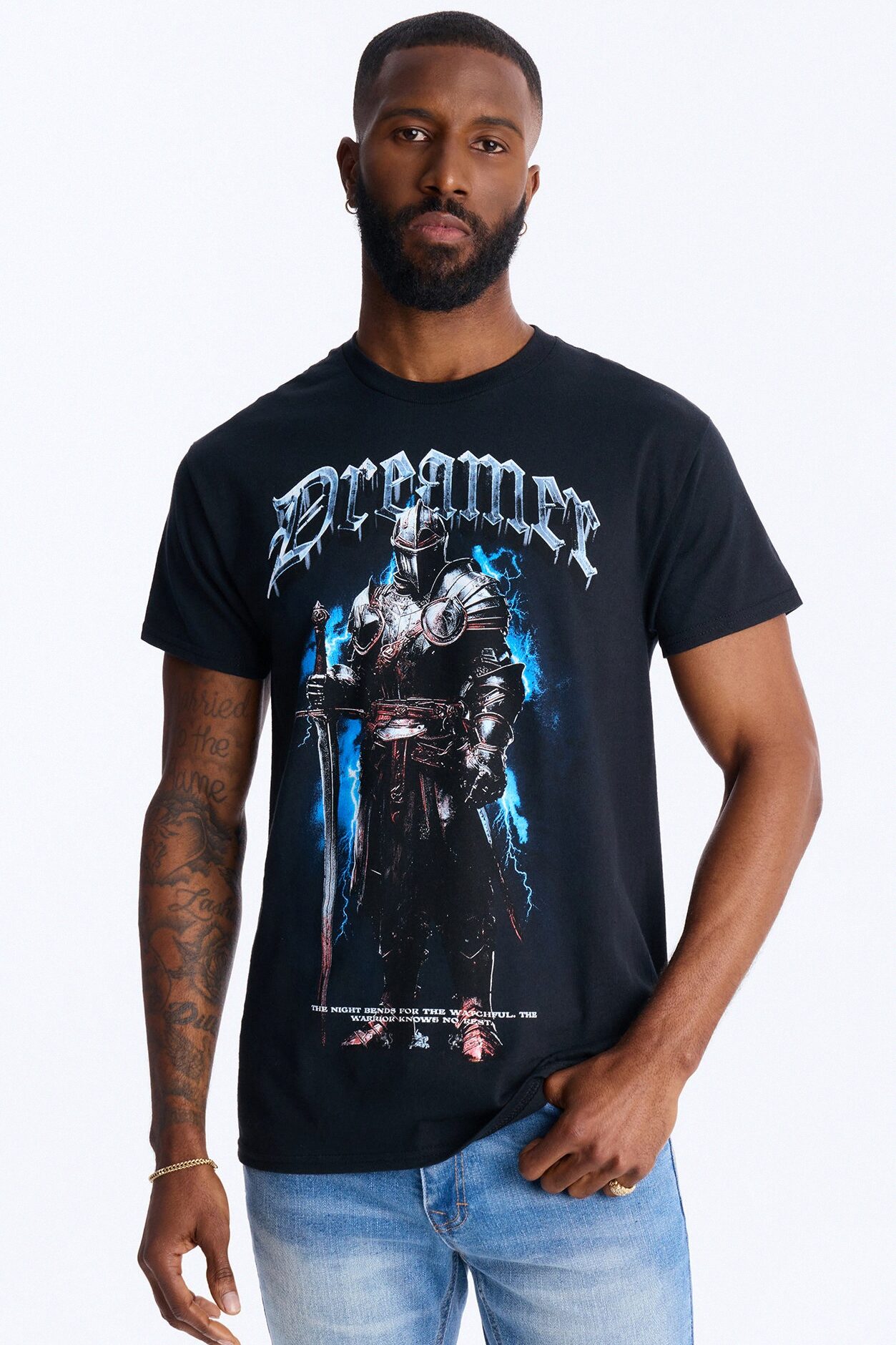 Dreamer And Fighter Short Sleeve Tee - Black