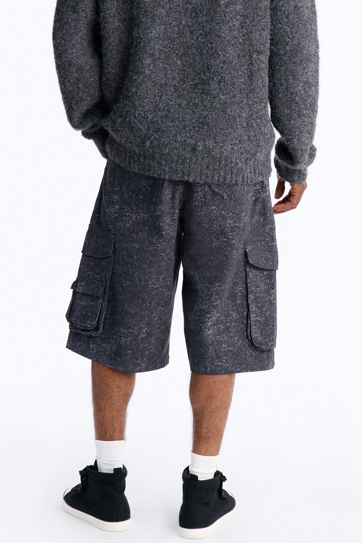 Baggy Mental State Cargo Short - Charcoal