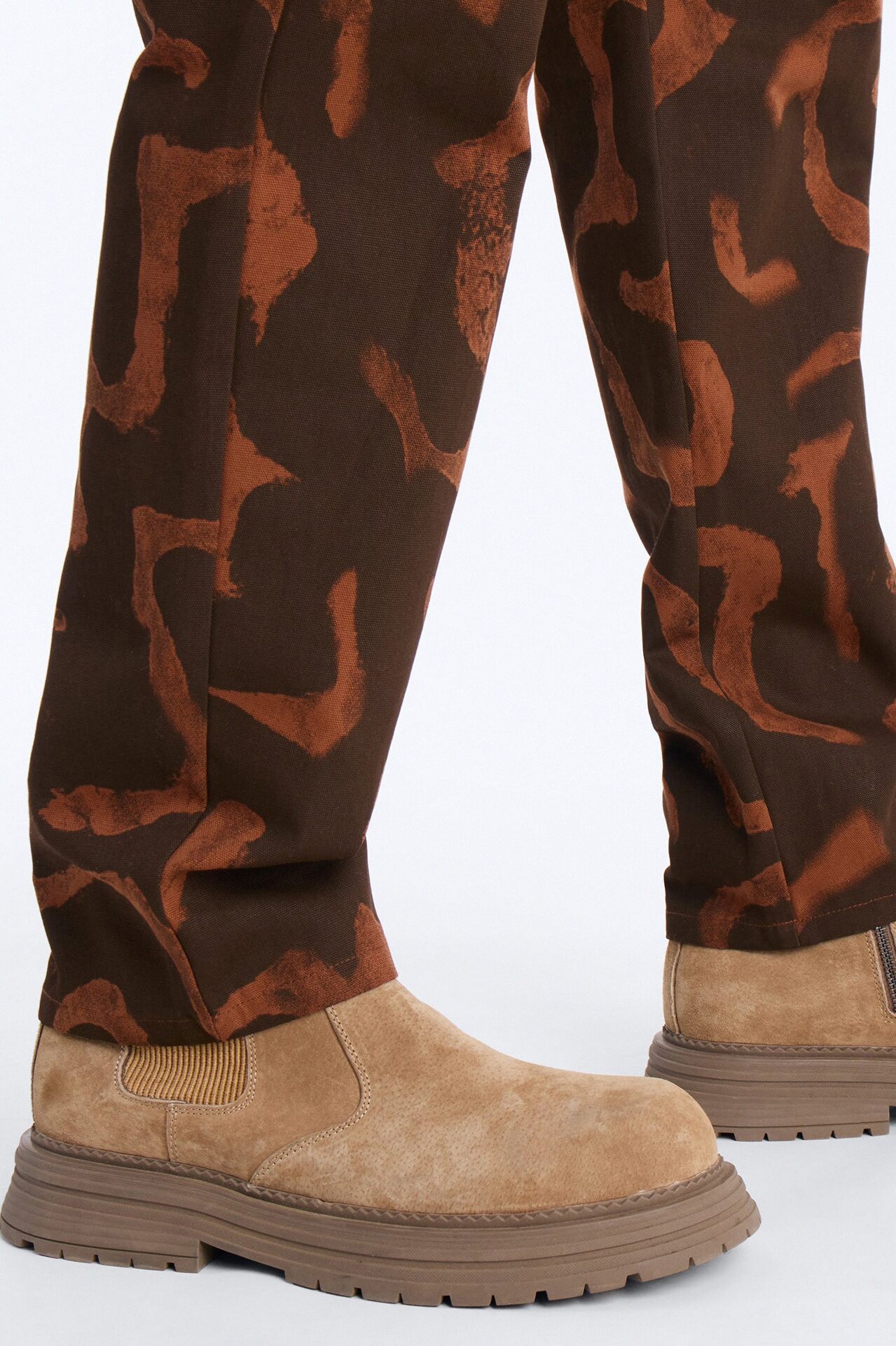 Slim Drizzled Pant - Rust