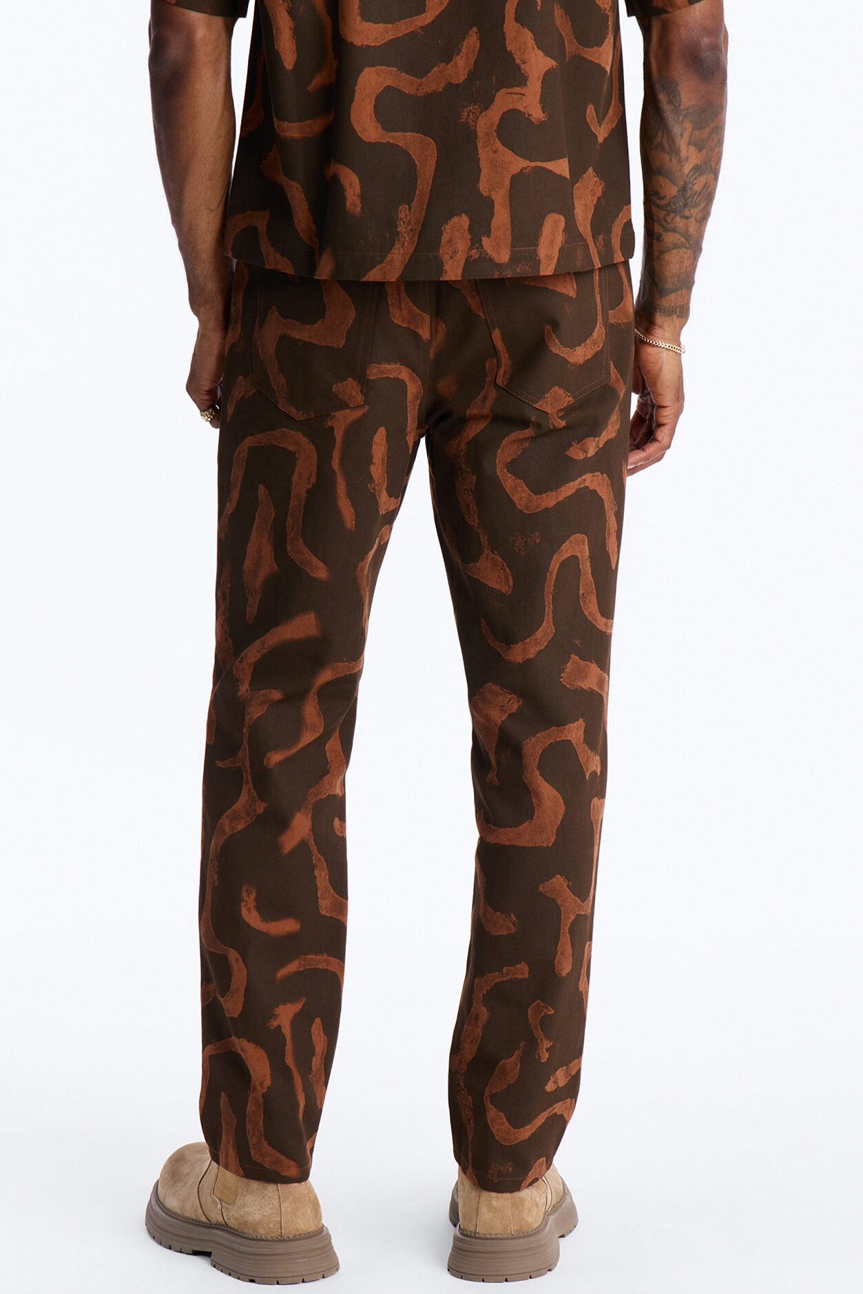Slim Drizzled Pant - Rust