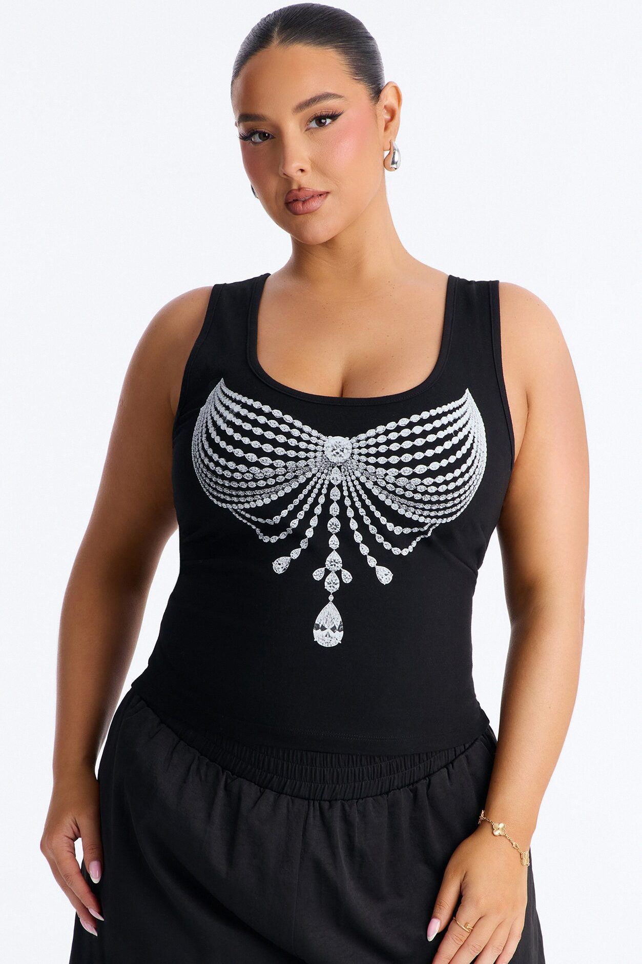 Showgirl Bra Tank Top - Black